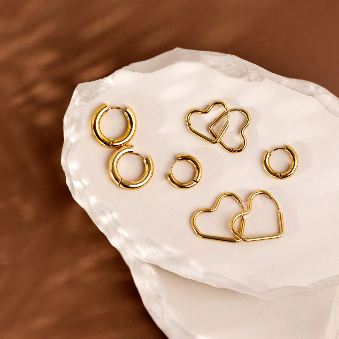 Chunky Lover Hoop Set Small Gold - Image 5