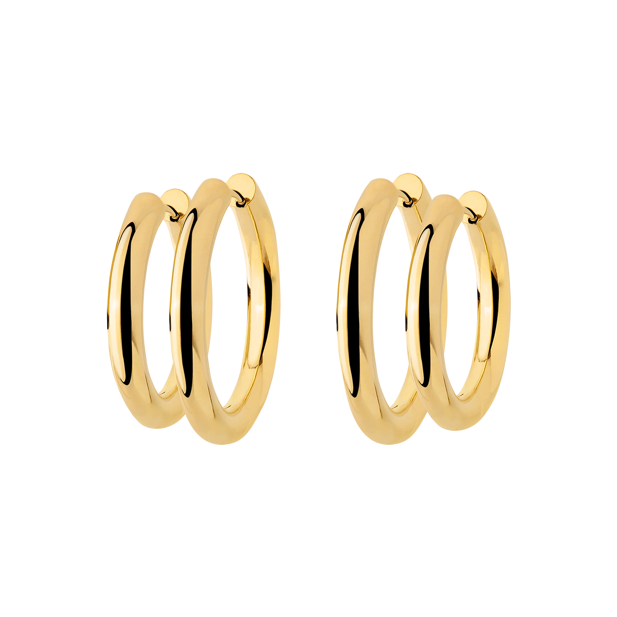 Chunky Lover Hoop Bundle Medium Gold