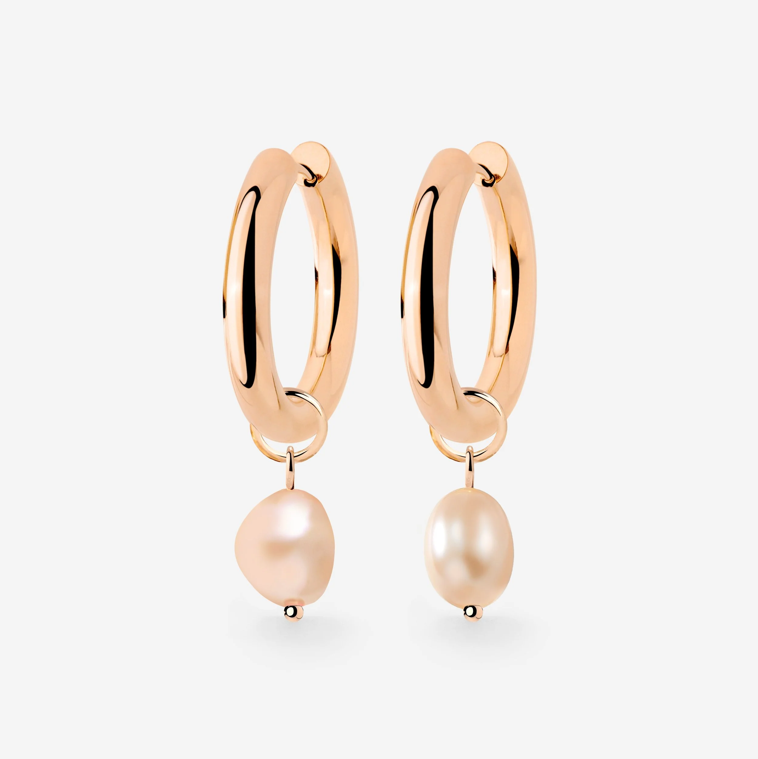 Chunky Perla Rosa Hoop Set Medium Rose Gold