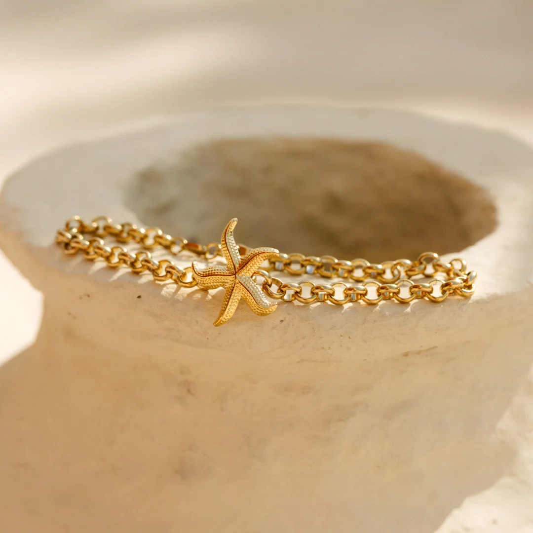 Chunky Starfish Bracelet Gold - Image 4