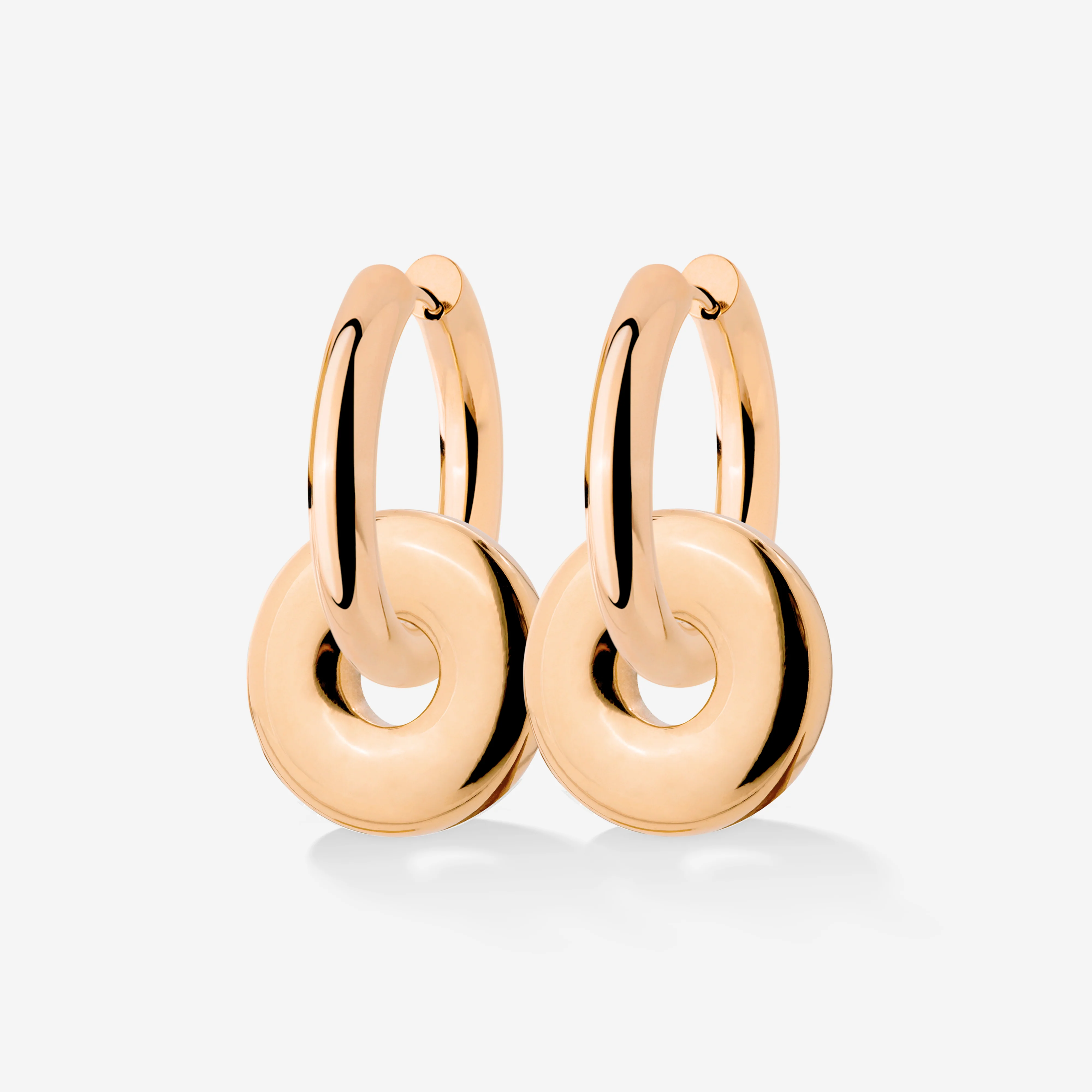 Chunky Sleek Donut Hoop Set Medium Rose Gold