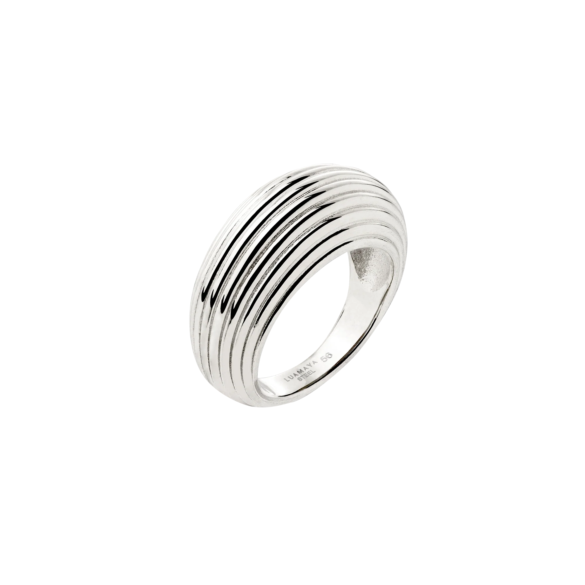 Chunky Stripes Ring Silver