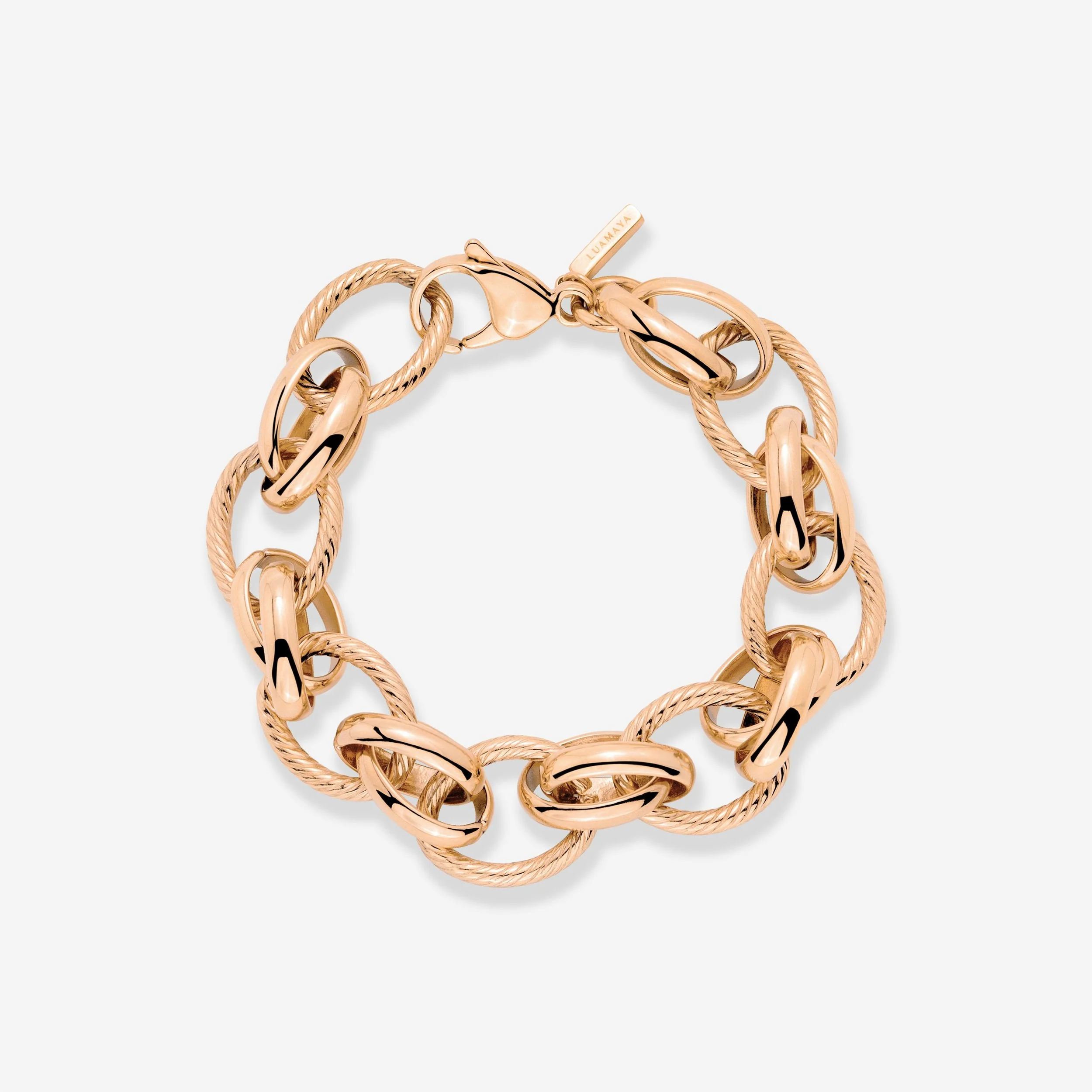 Chunky Twisted Links Bracelet Rose Gold