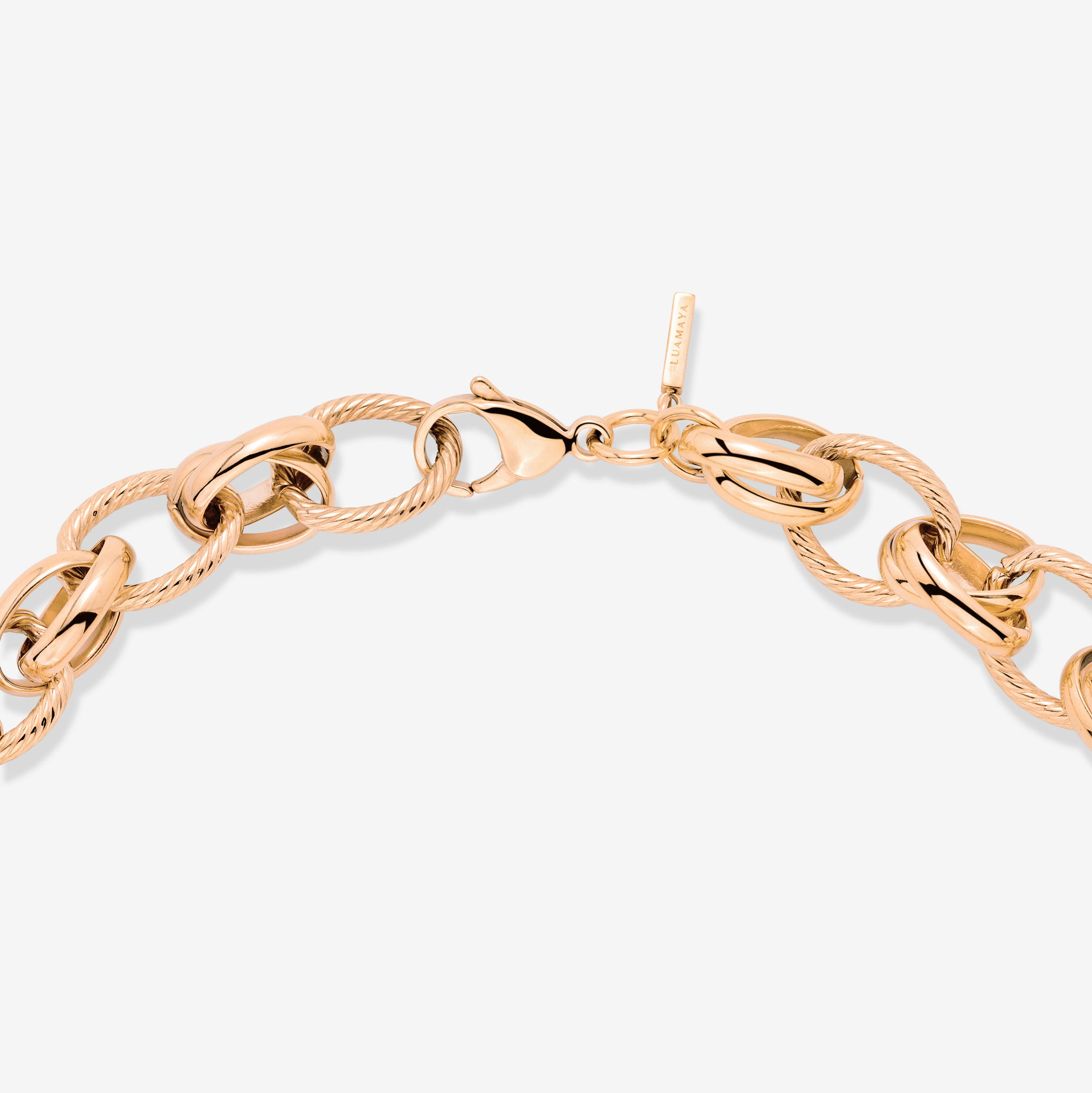 Chunky Twisted Links Necklace Rose Gold - Image 6