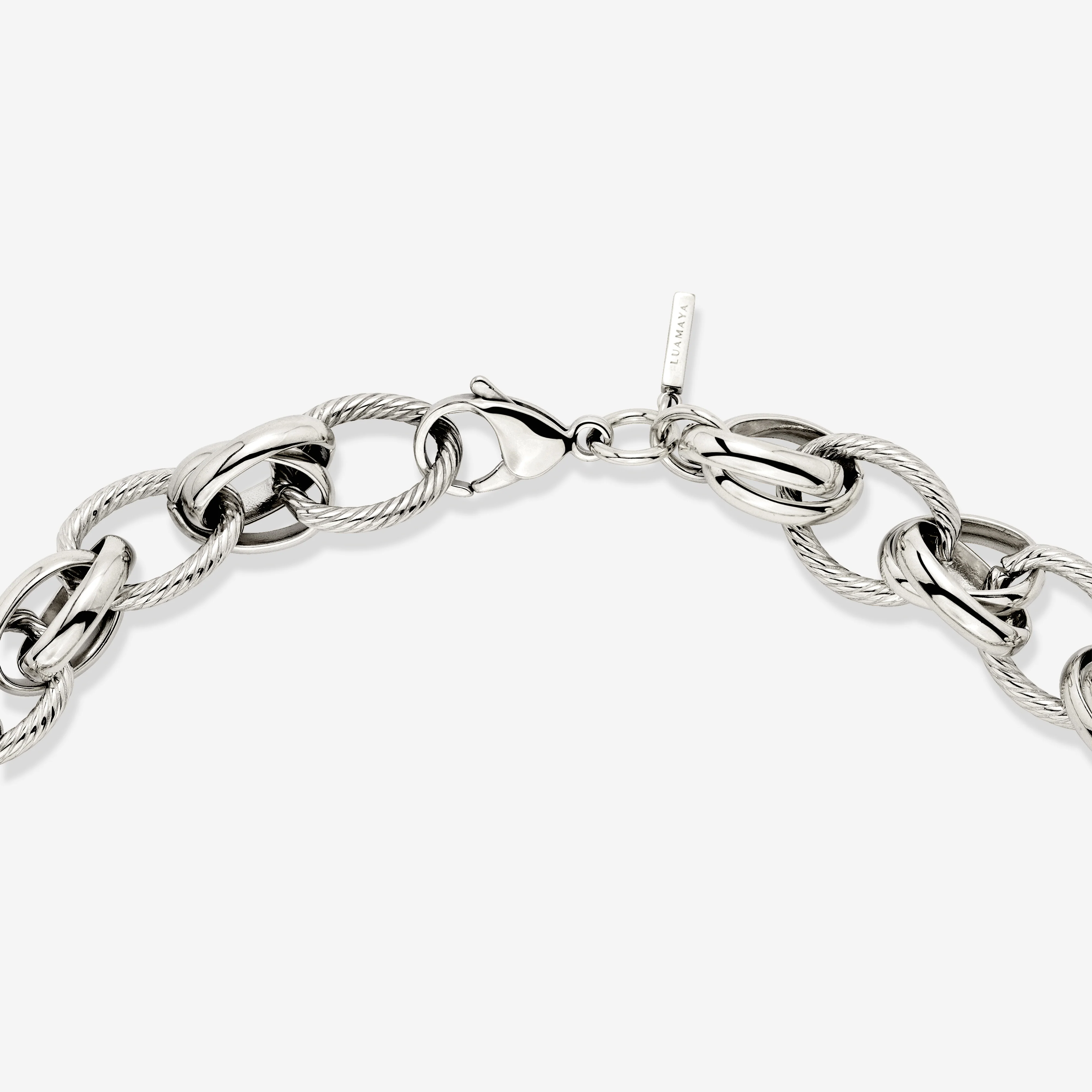 Chunky Twisted Links Necklace Silver - Image 6