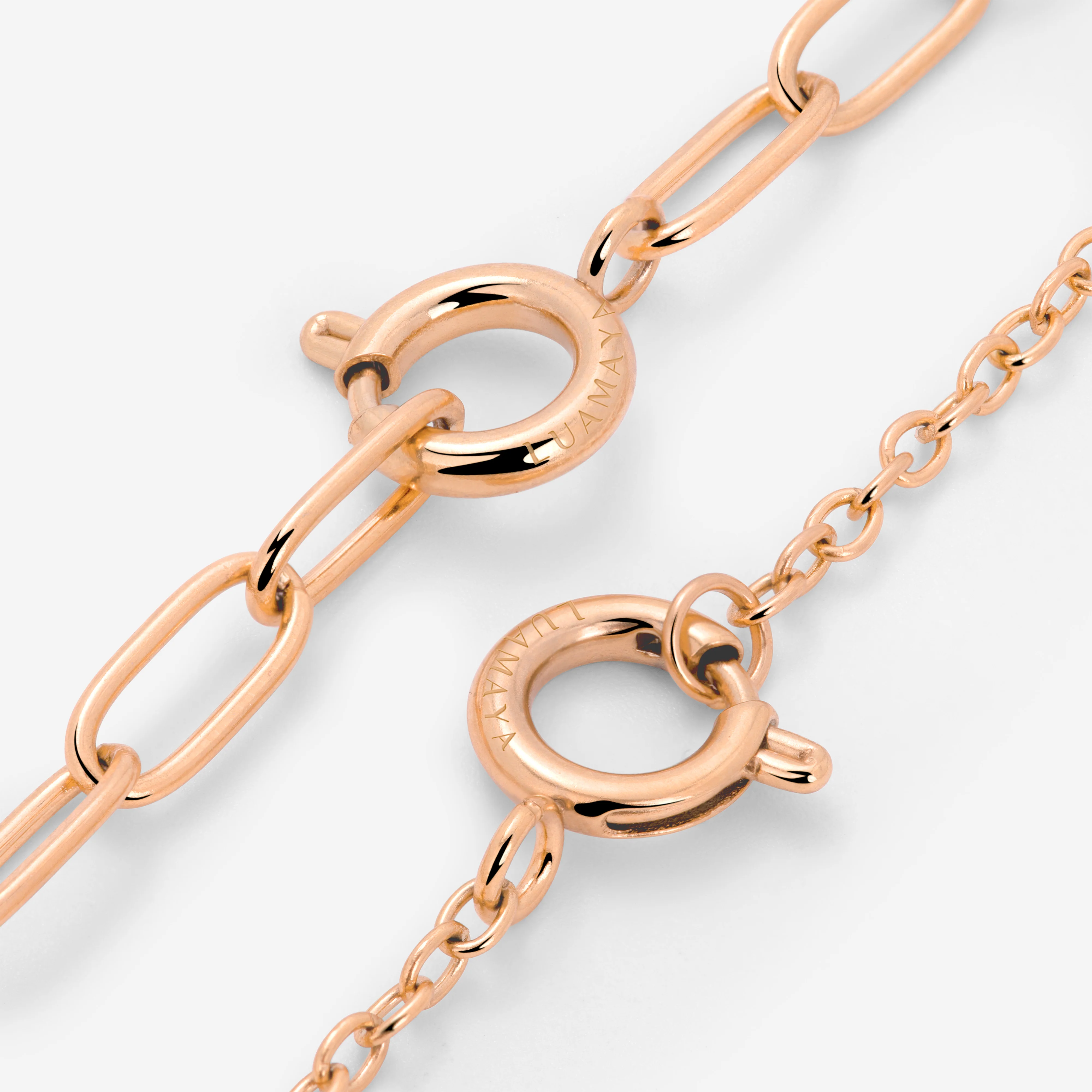 Classic Chain Charm Necklace Rose Gold - Image 3