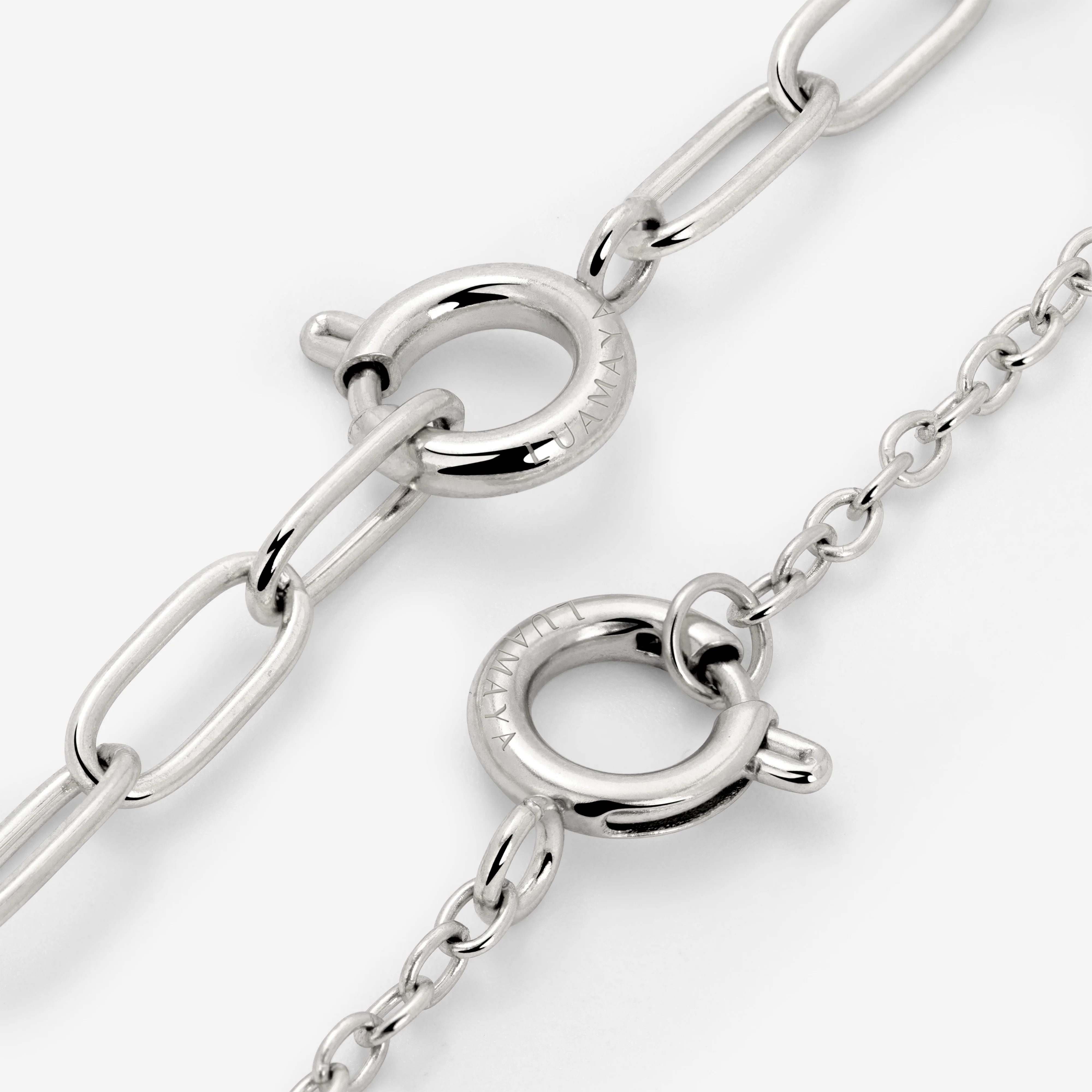 Classic Chain Charm Necklace Silver - Image 3