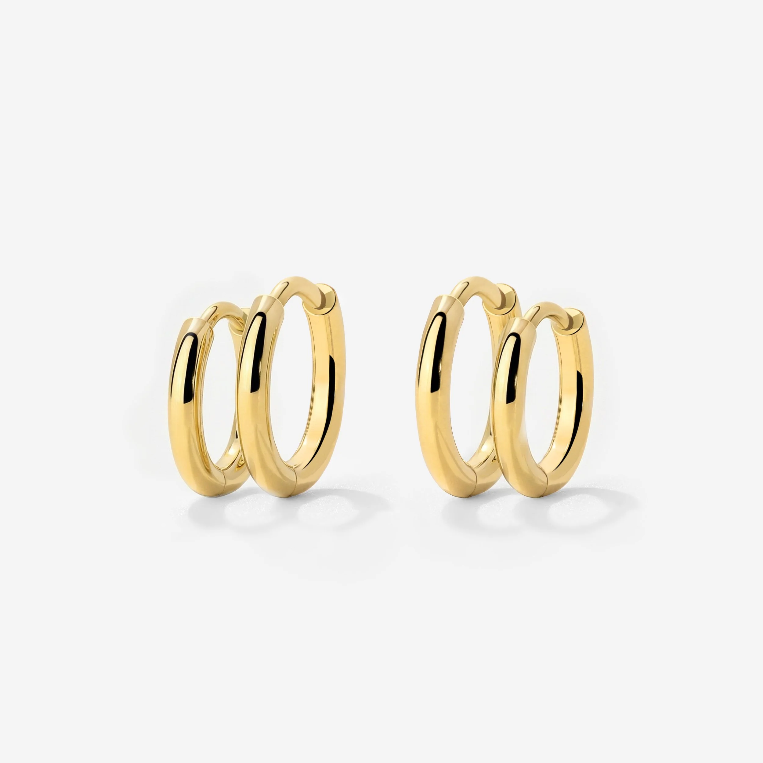 Clean Hoop Set Small Gold