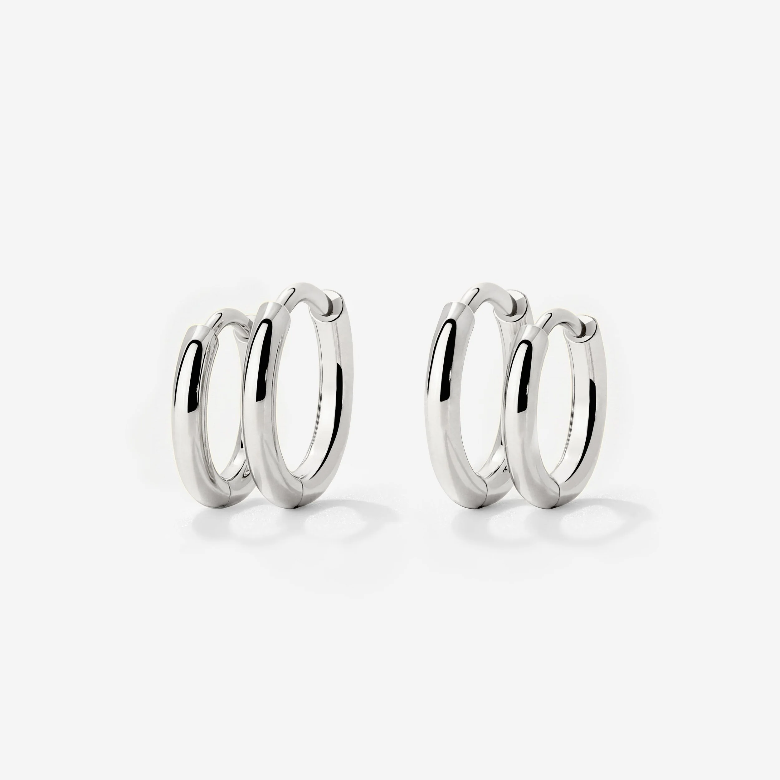 Clean Hoop Set Small Silver