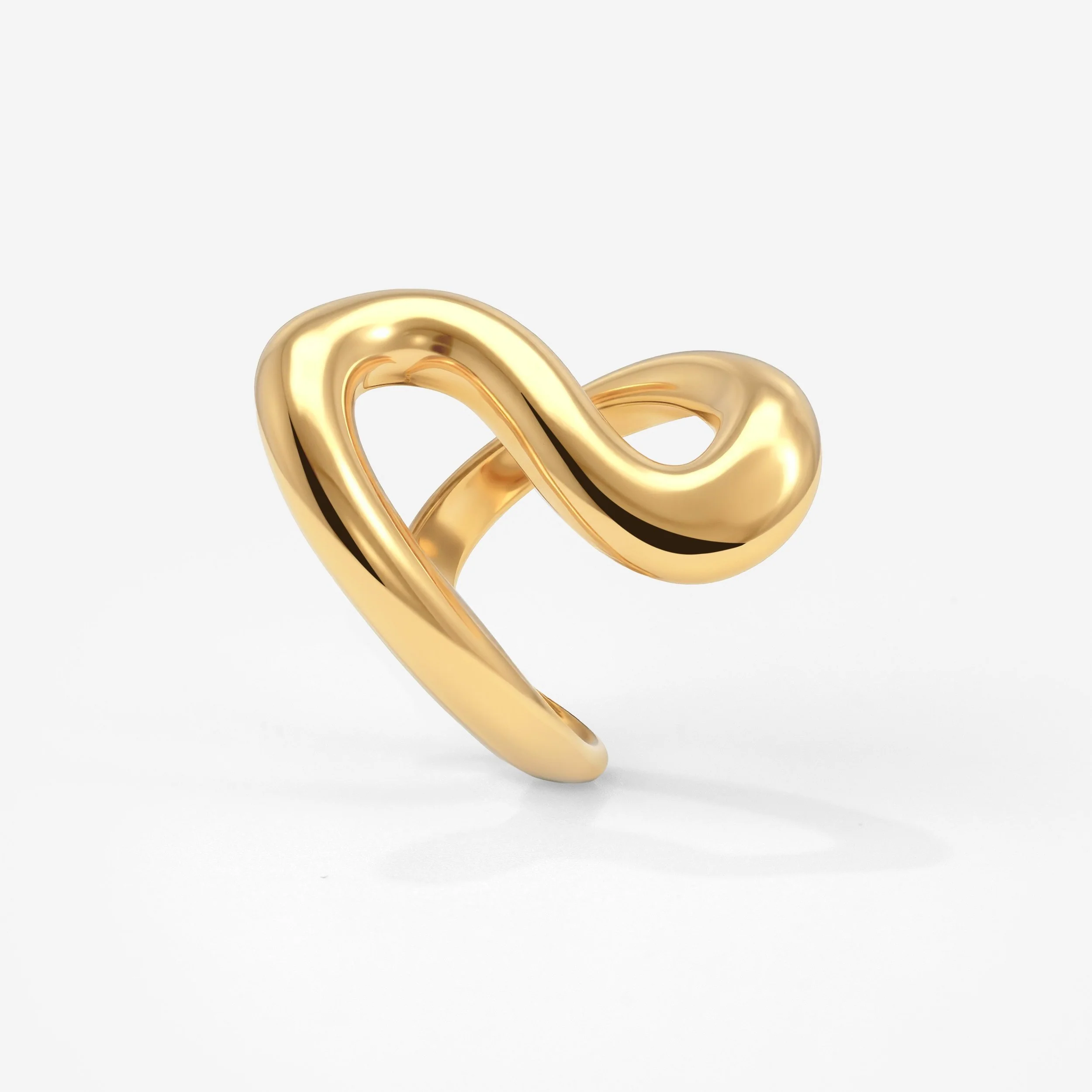 Coiled Ring Stud Earrings Gold - Image 3