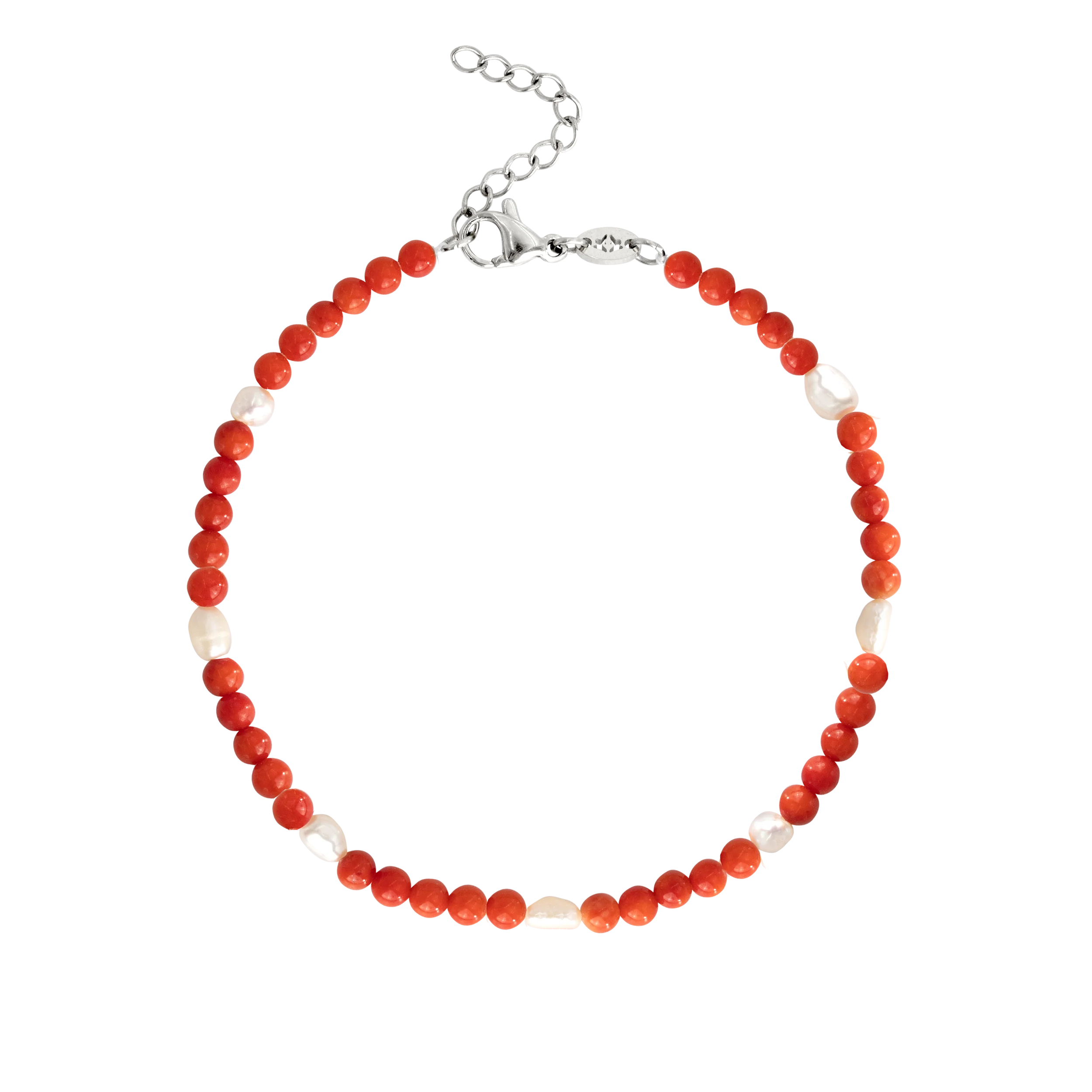 Coral Color Anklet Silver