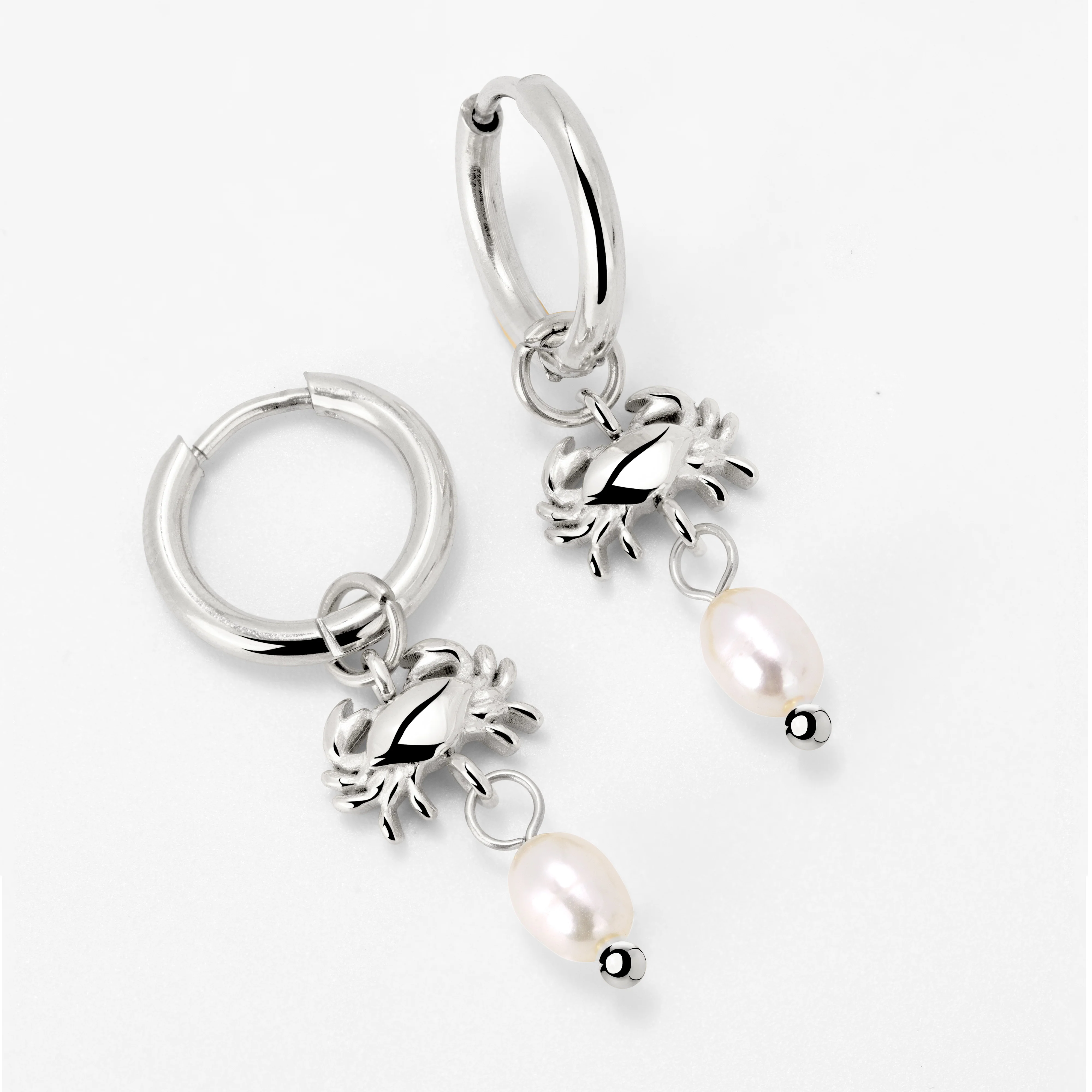 Crab Chaser Hoop Set Small Silver - Image 5