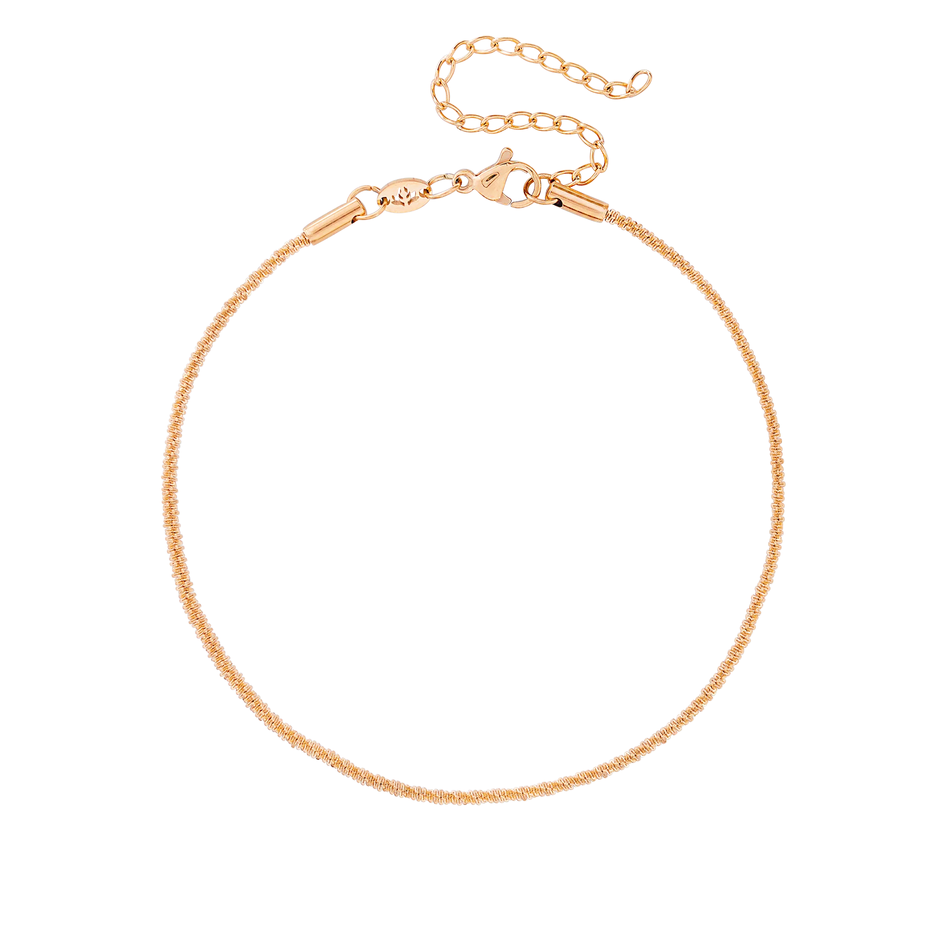 Criss Cross Chain Anklet Rose Gold