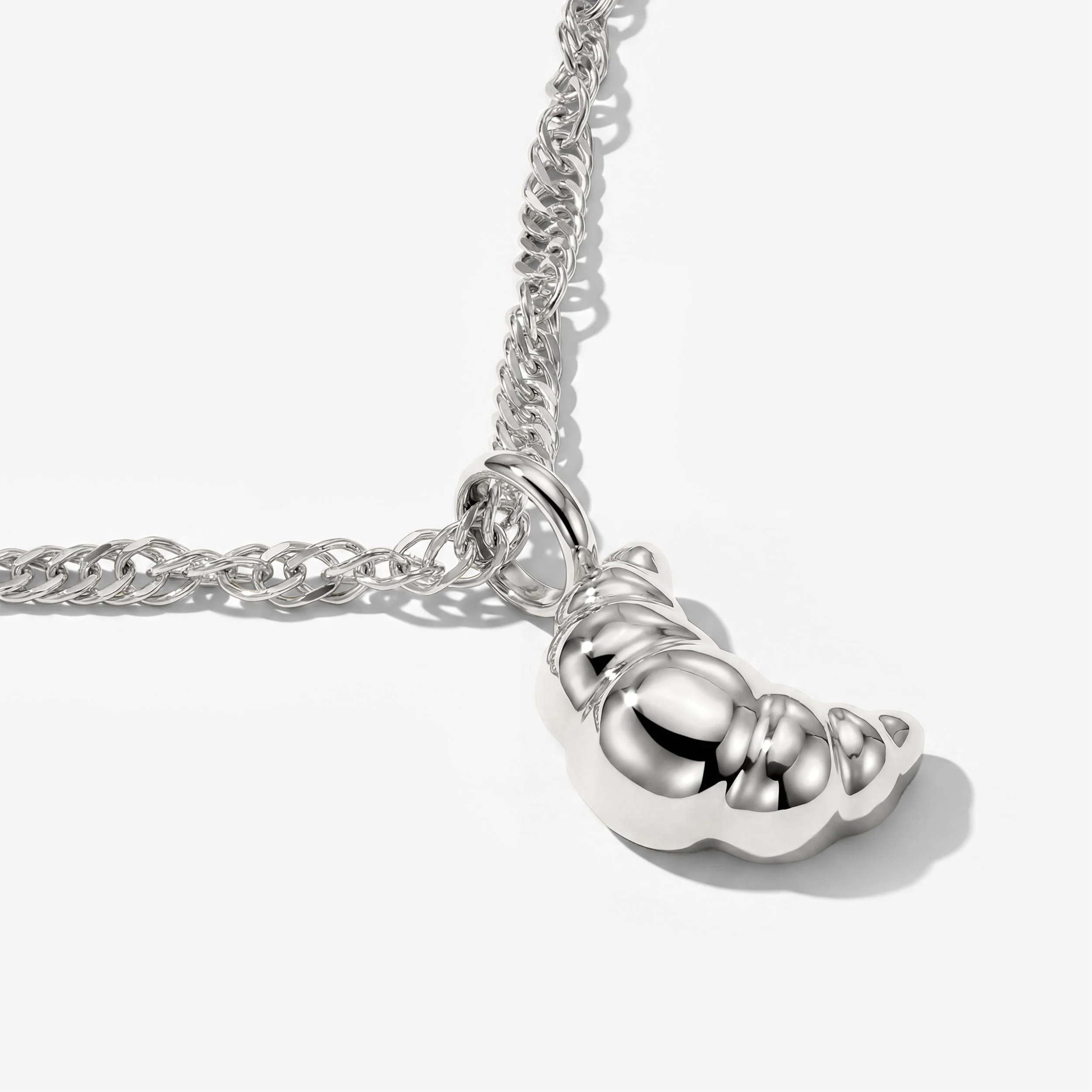 Croissant Necklace Silver - Image 4