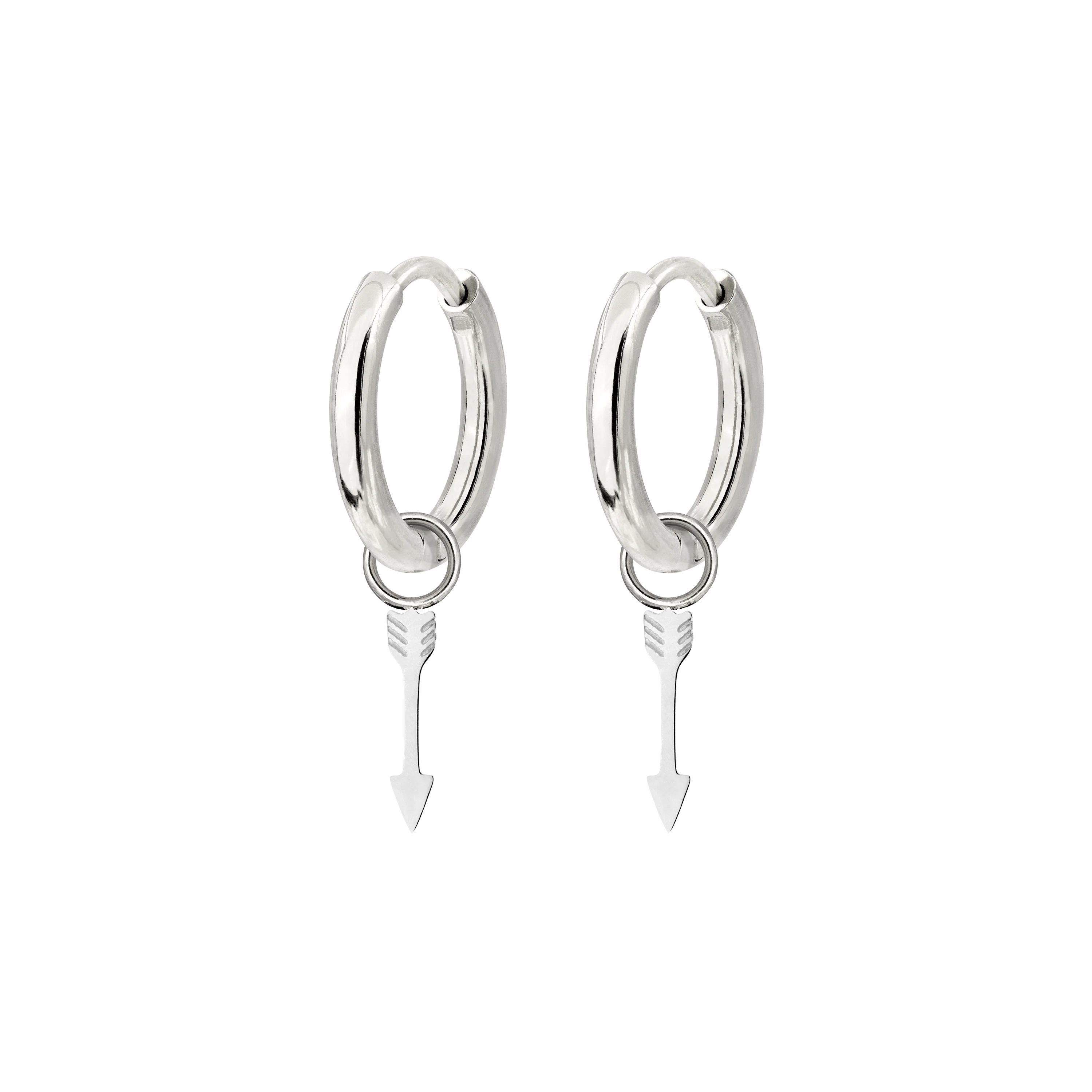 Cupid Arrow Hoopies Silver