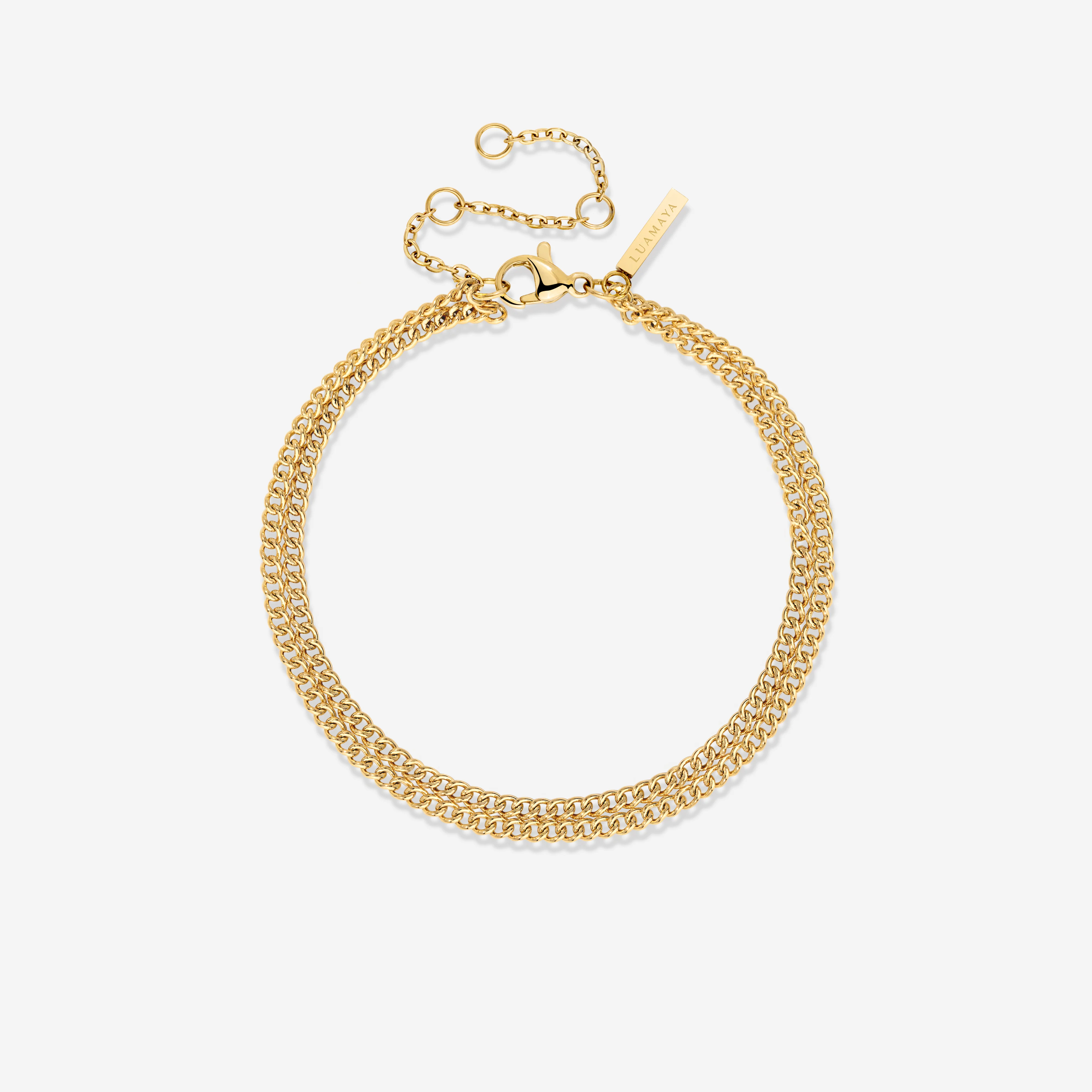 Curb Chain Double Bracelet Gold