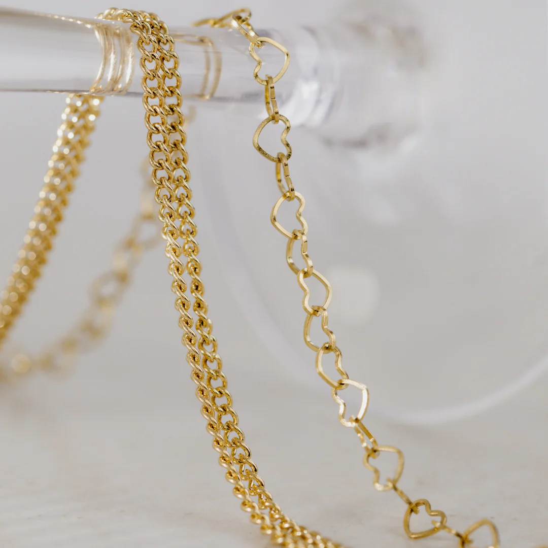 Curb Chain Double Bracelet Gold - Image 4