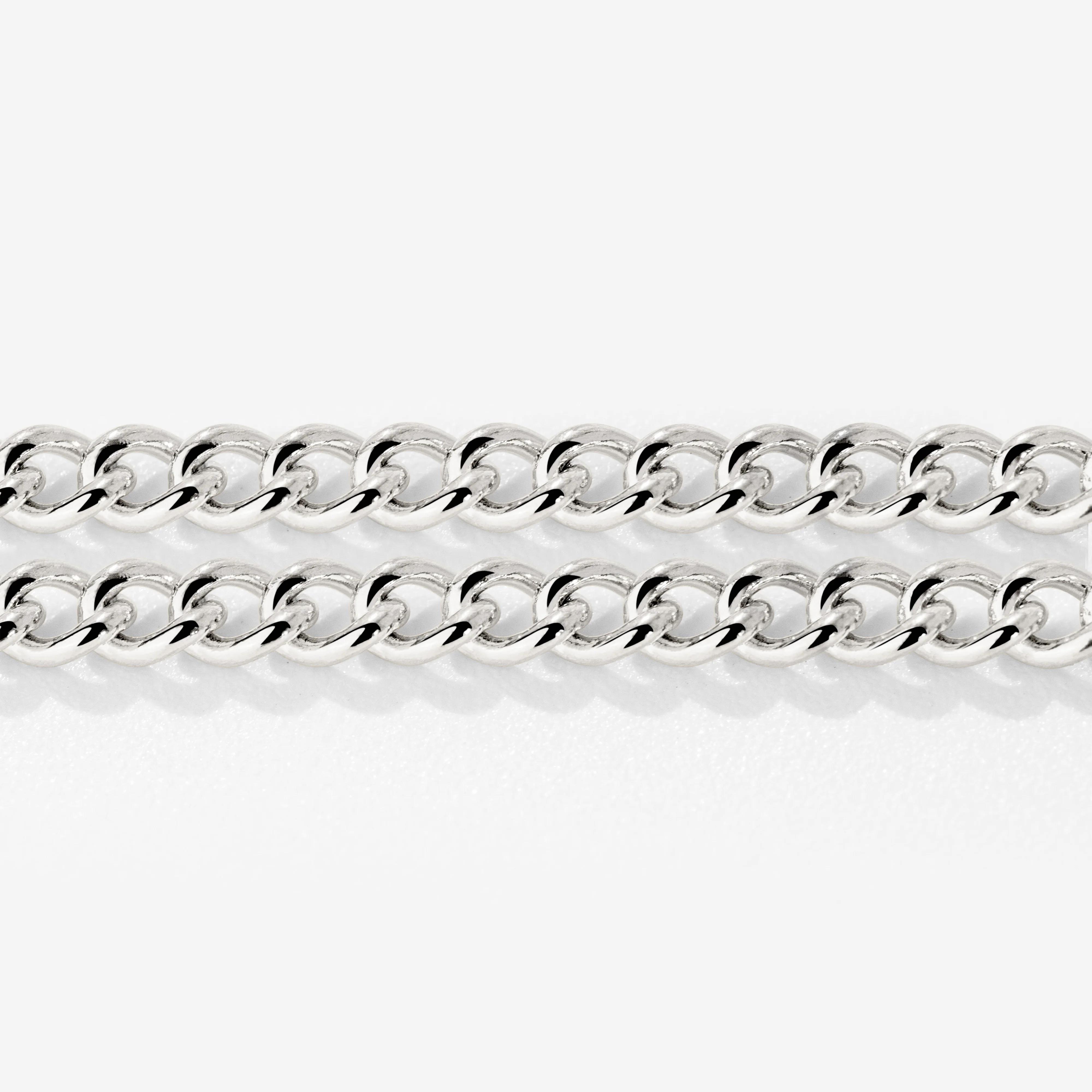 Curb Chain Double Bracelet Silver - Image 3
