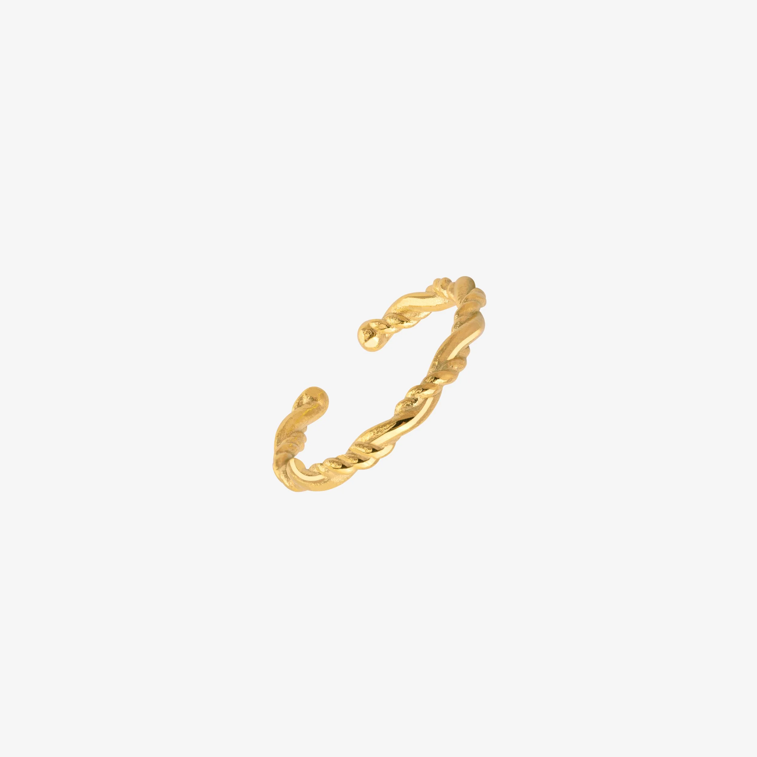 Curly Twist Toe Ring Gold