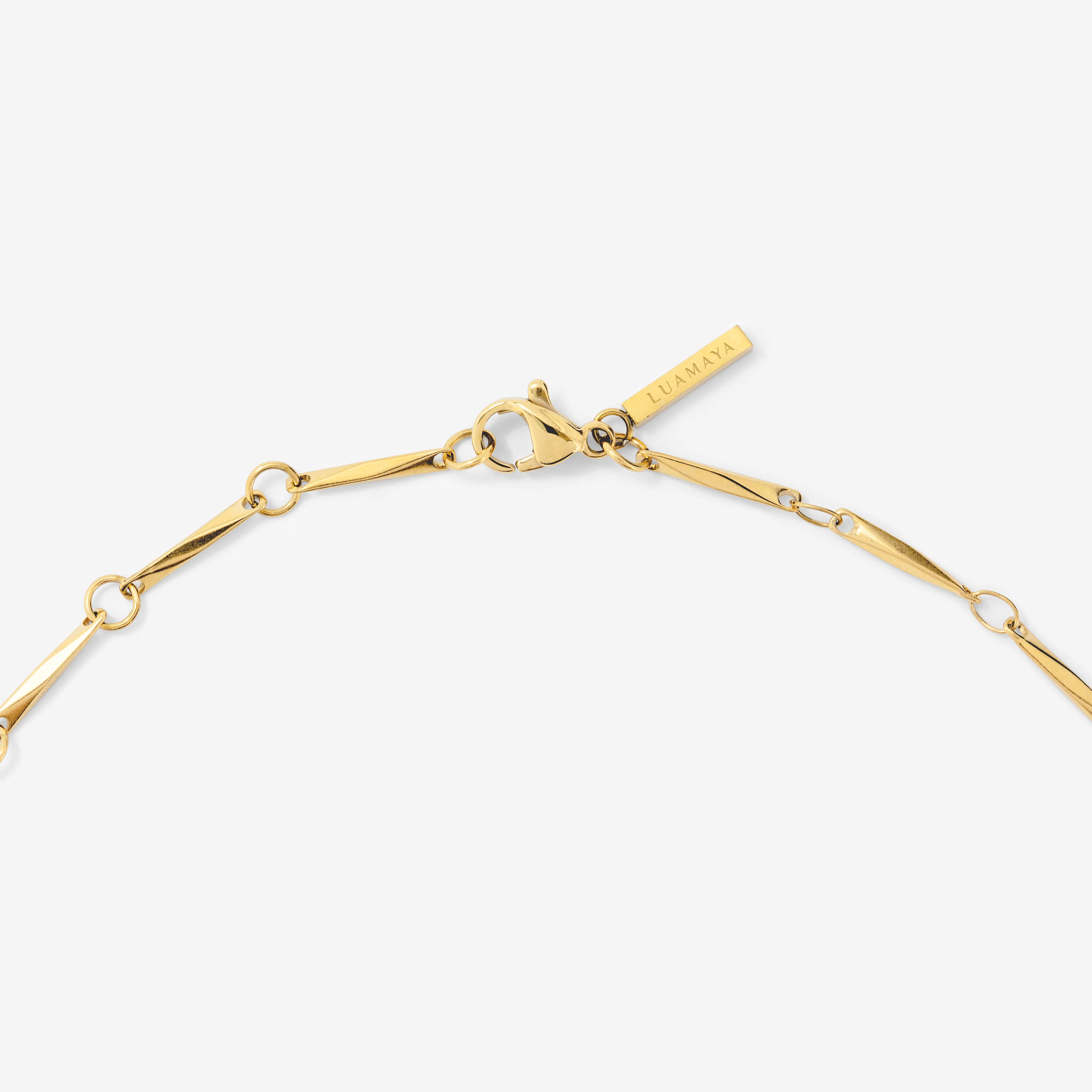 Curved Links Necklace Gold - Image 5