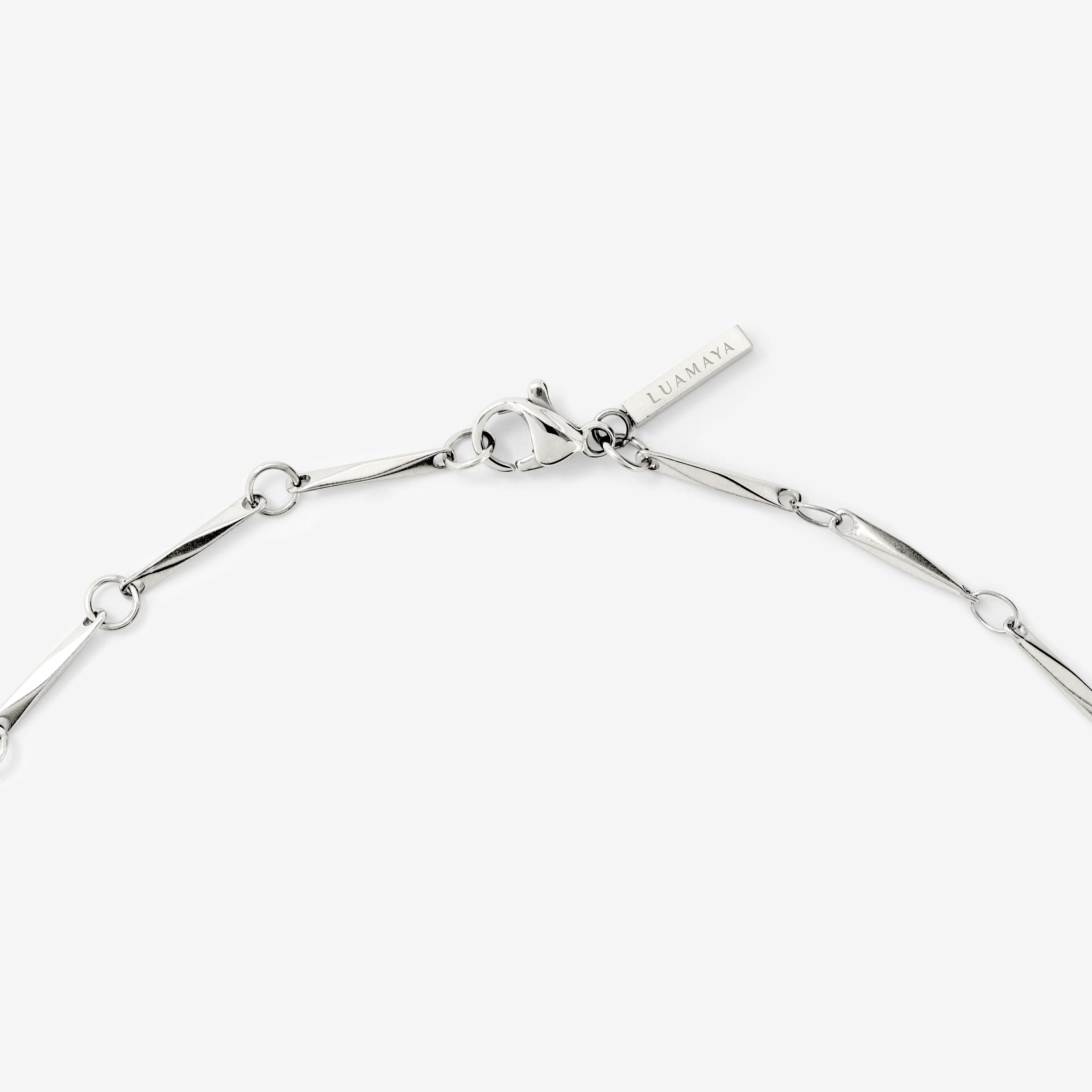 Curved Links Necklace Silver - Image 5