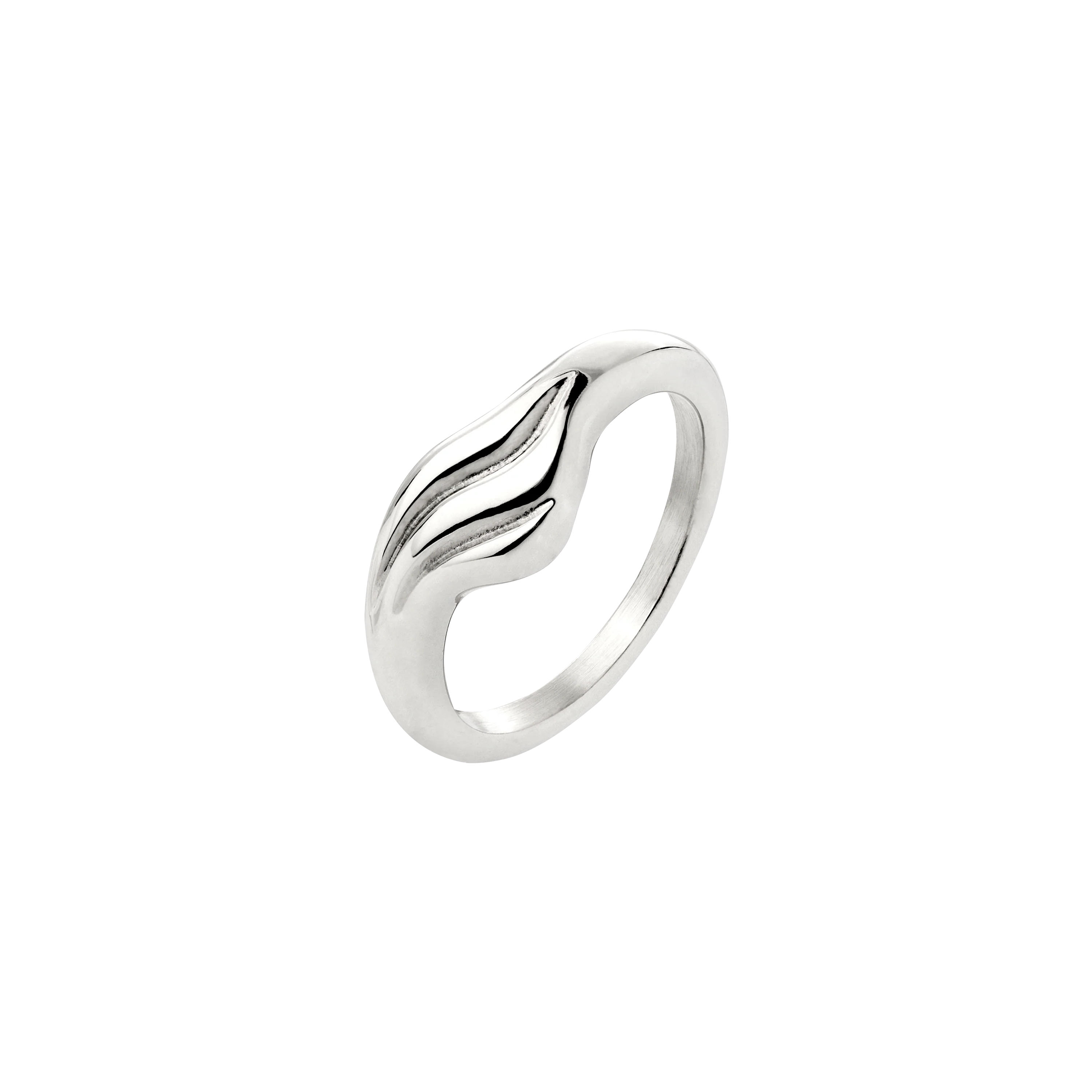 Curvy Wave Ring Silver