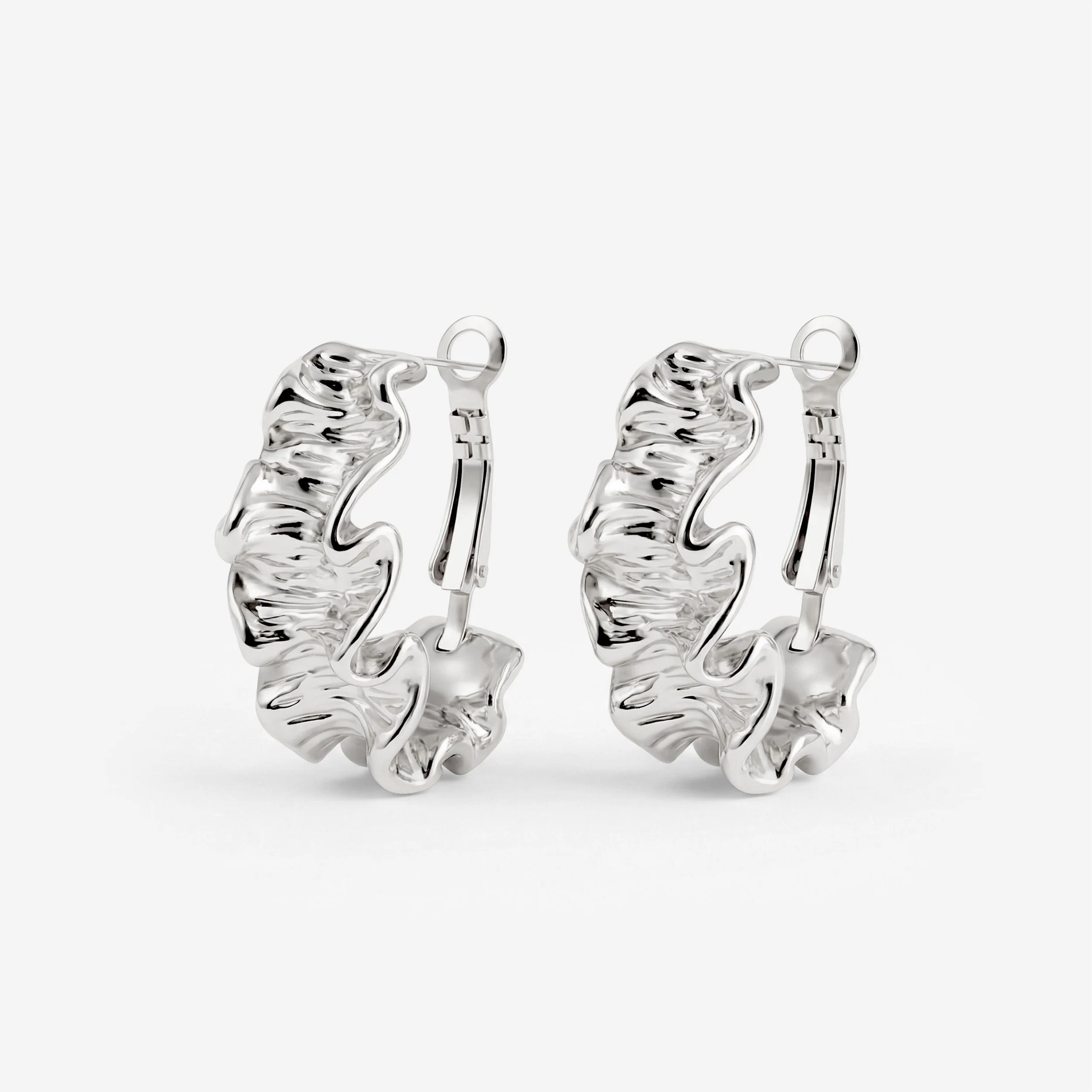 Cute Coral Hoops Silver