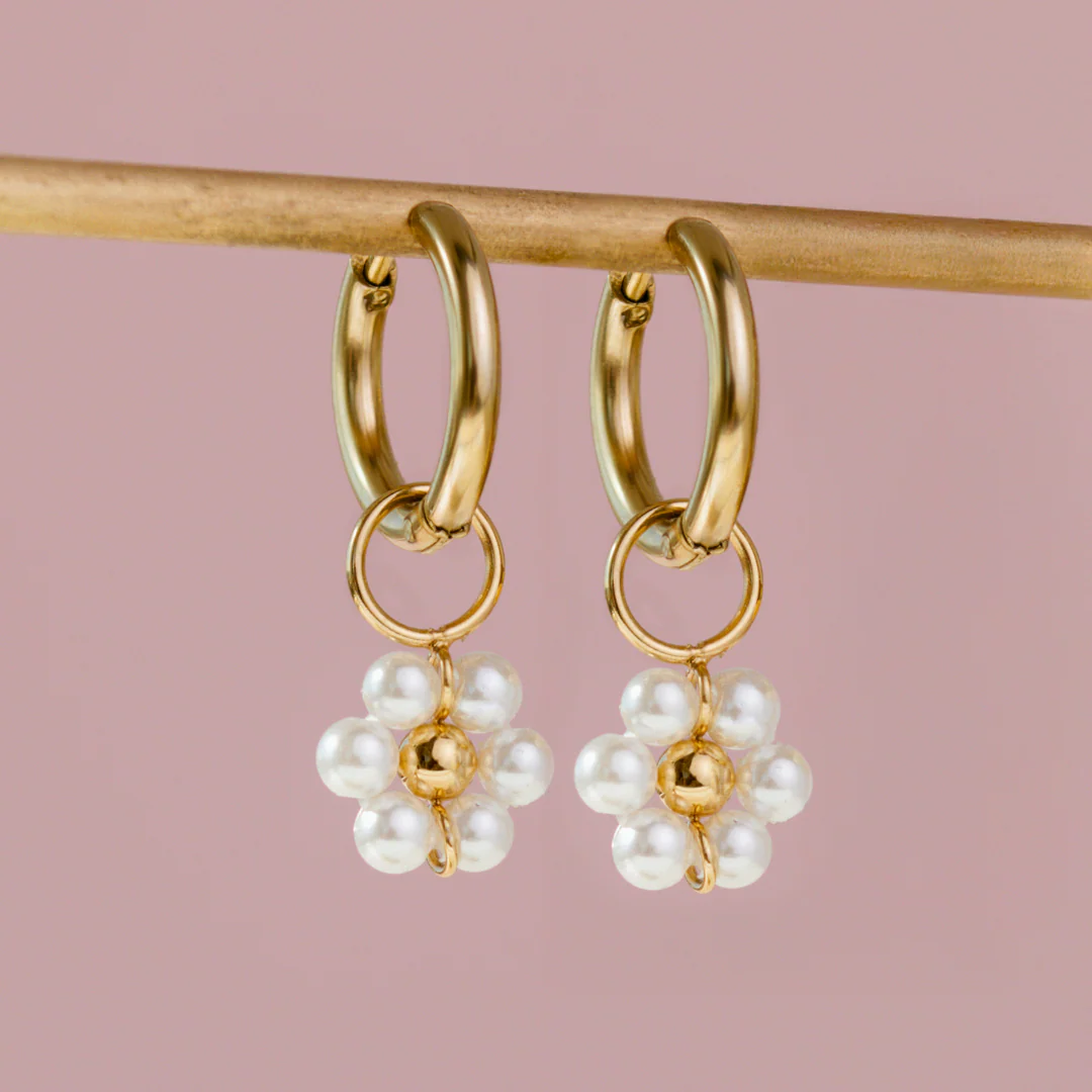 Daisy Hoop Set Small Rose Gold - Image 3
