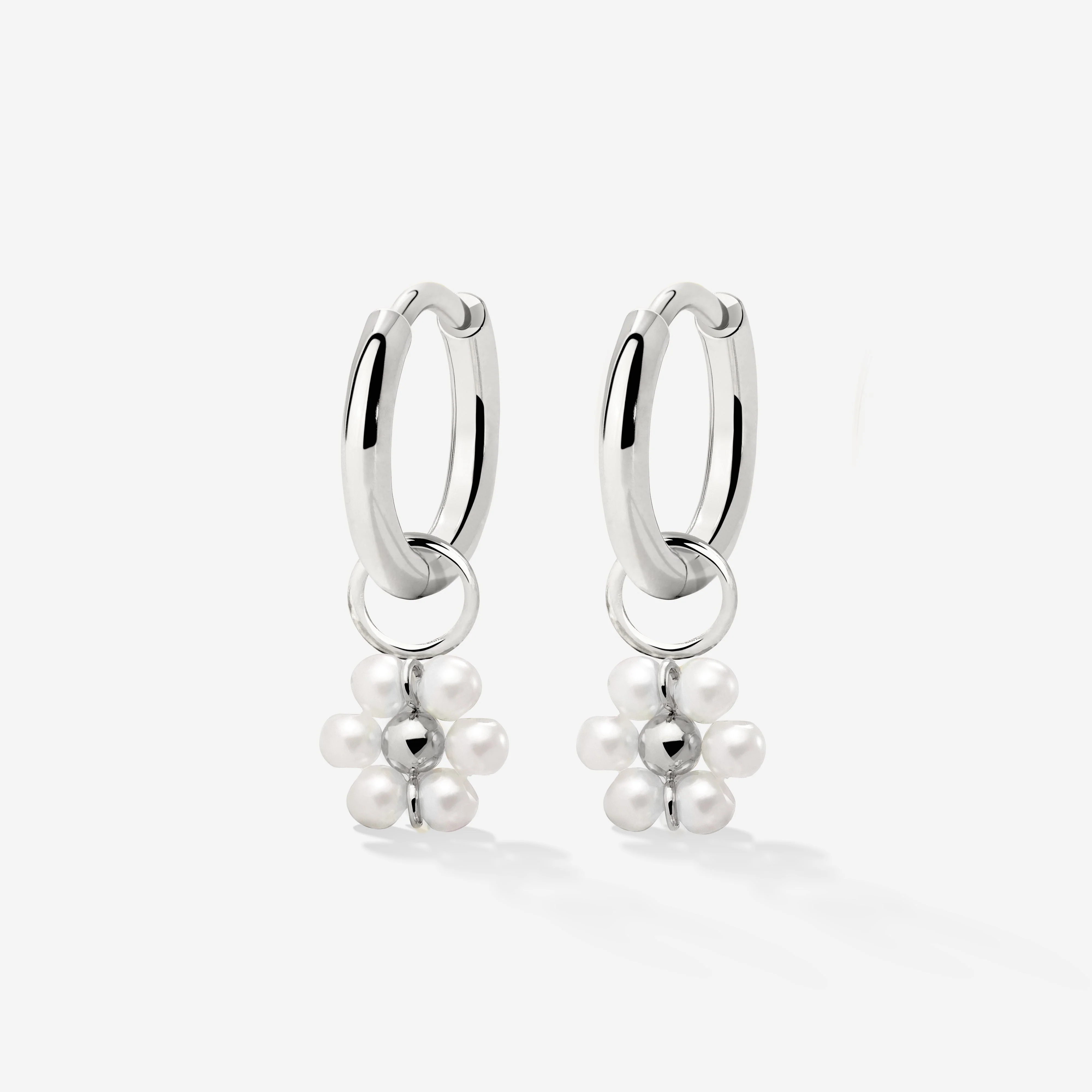 Daisy Hoop Set Small Silver