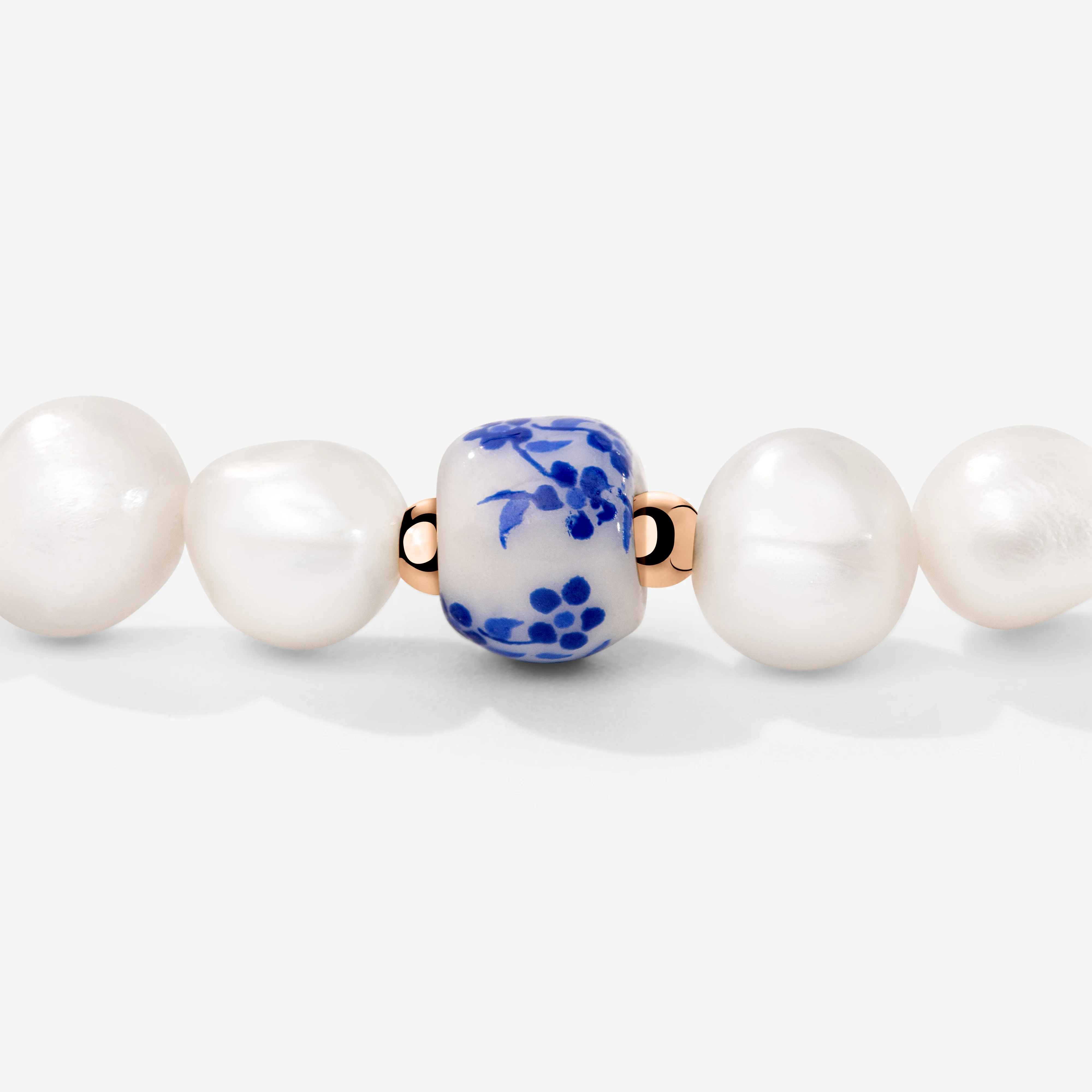 Flower Tile Pearl Bracelet Rose Gold - Image 4