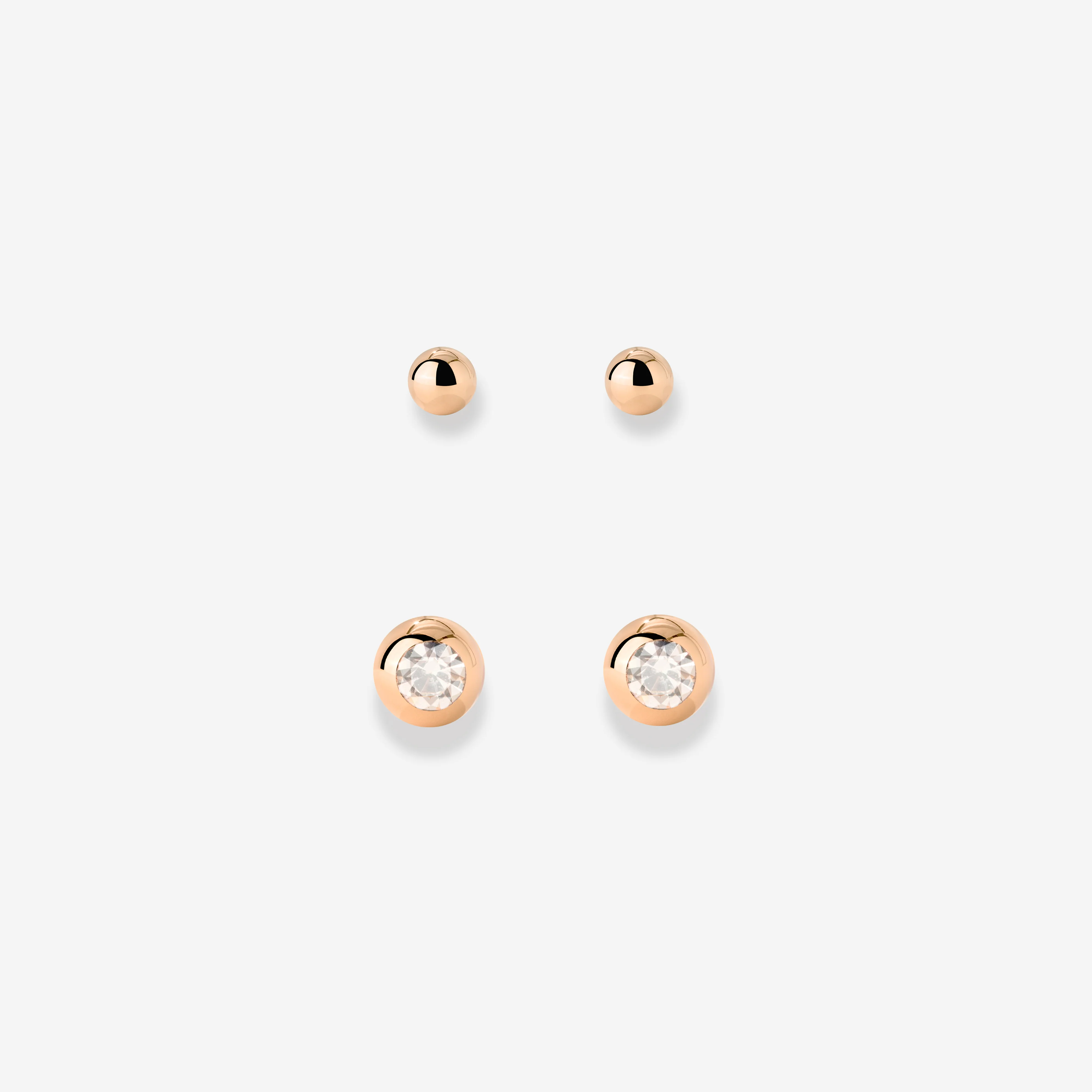 Delicate Gleam Stud Bundle Rose Gold