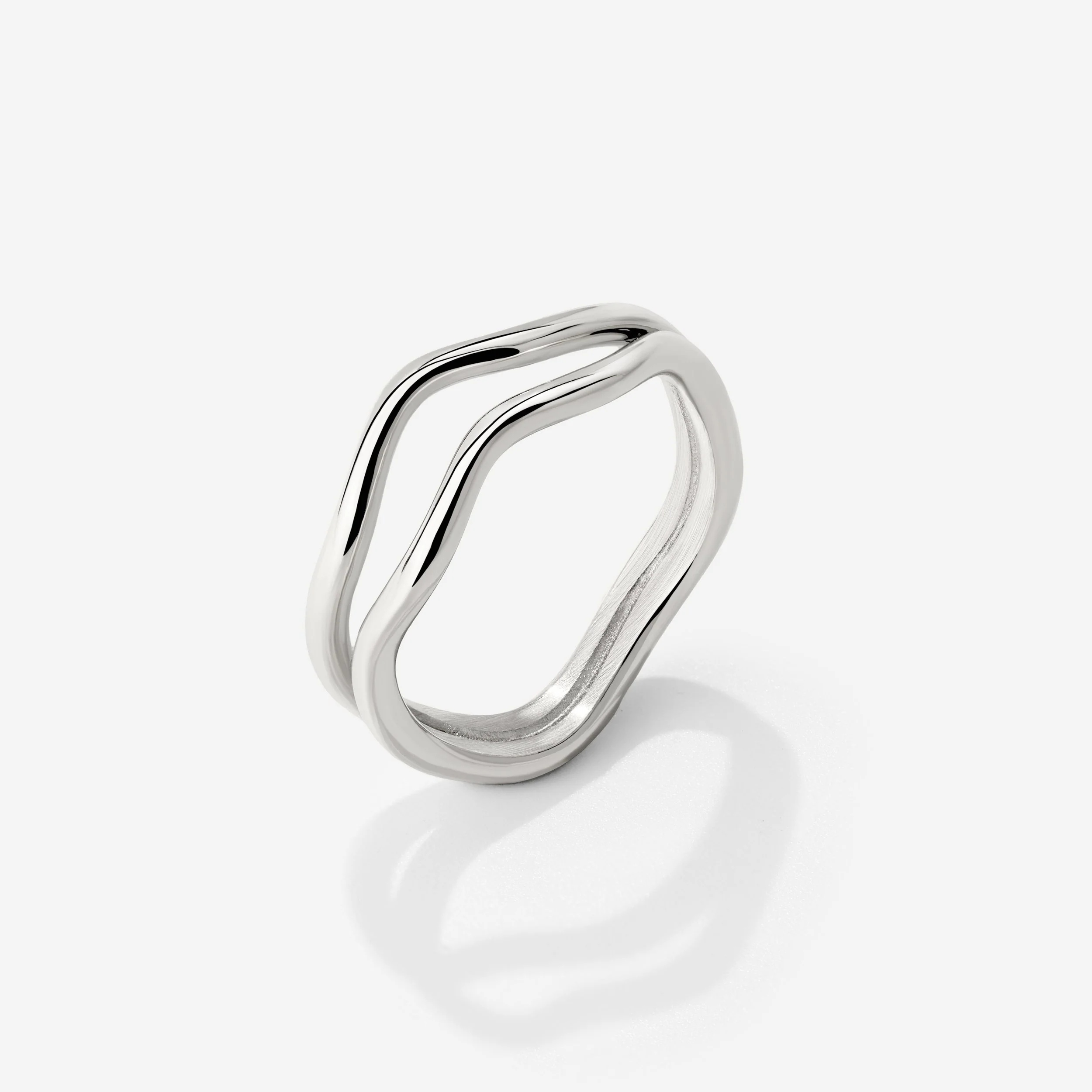 Double Wave Ring Silver