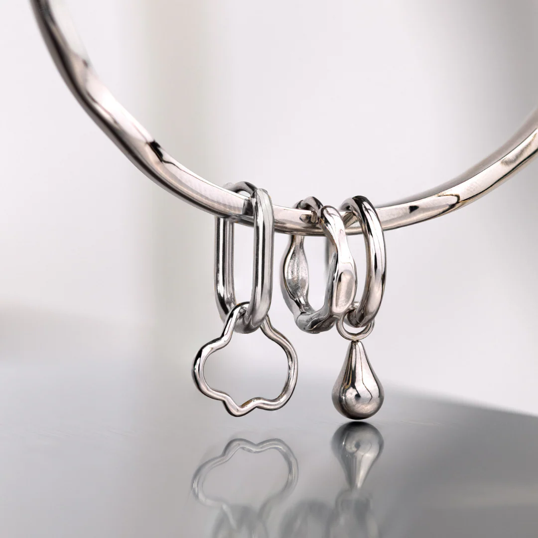 Drop it Hoop Set Small Silver - Image 5