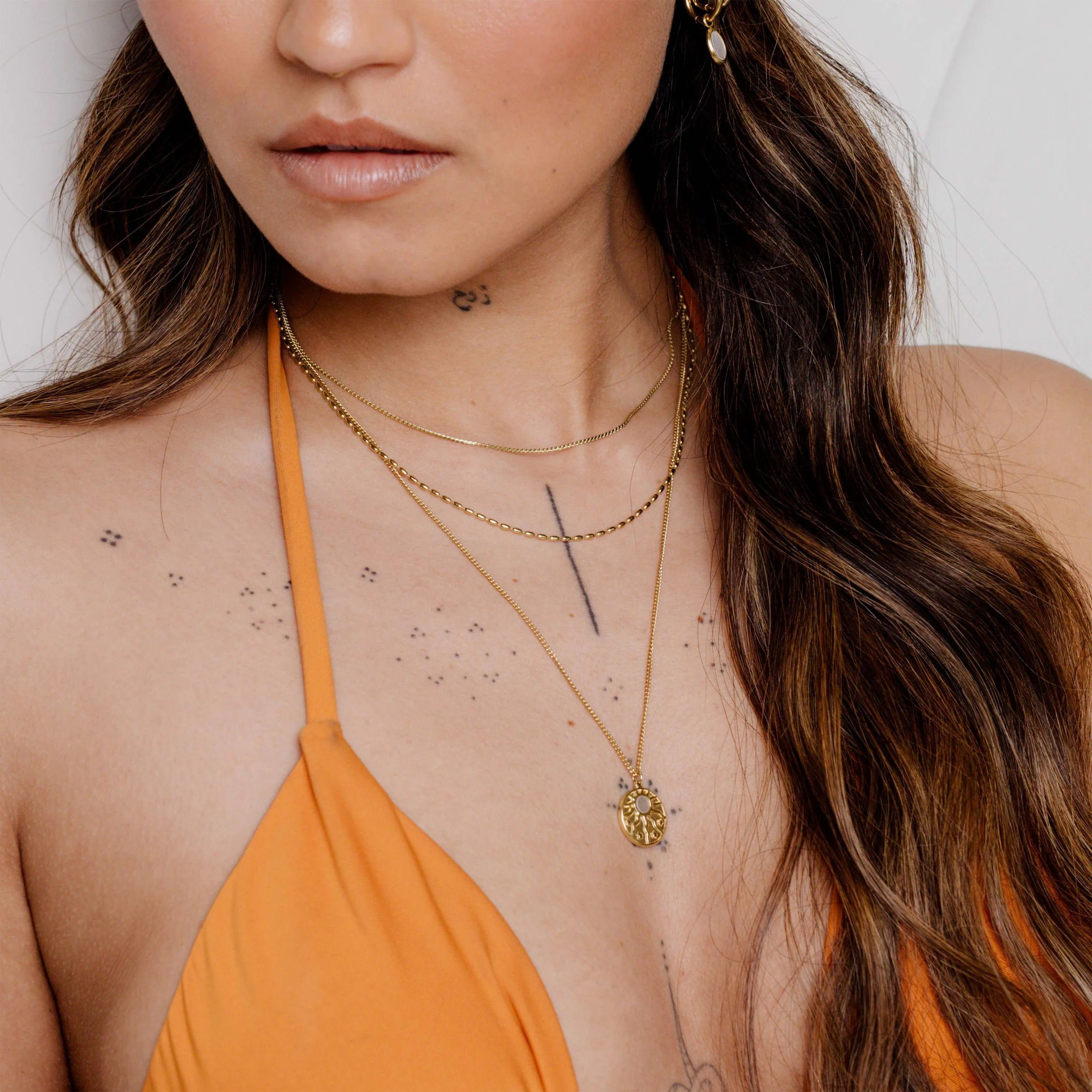 Droplet Double Necklace Gold - Image 3