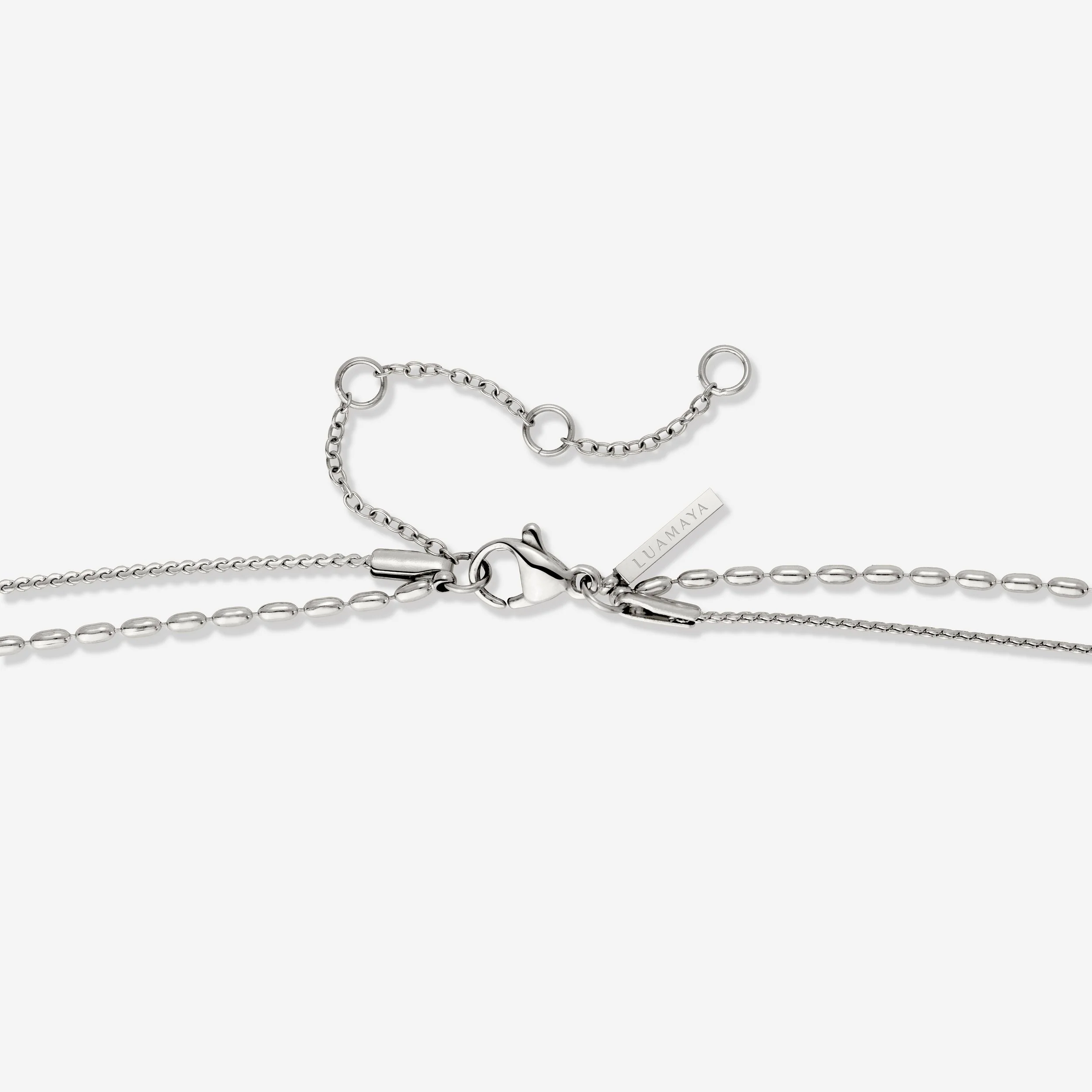 Droplet Double Necklace Silver - Image 5