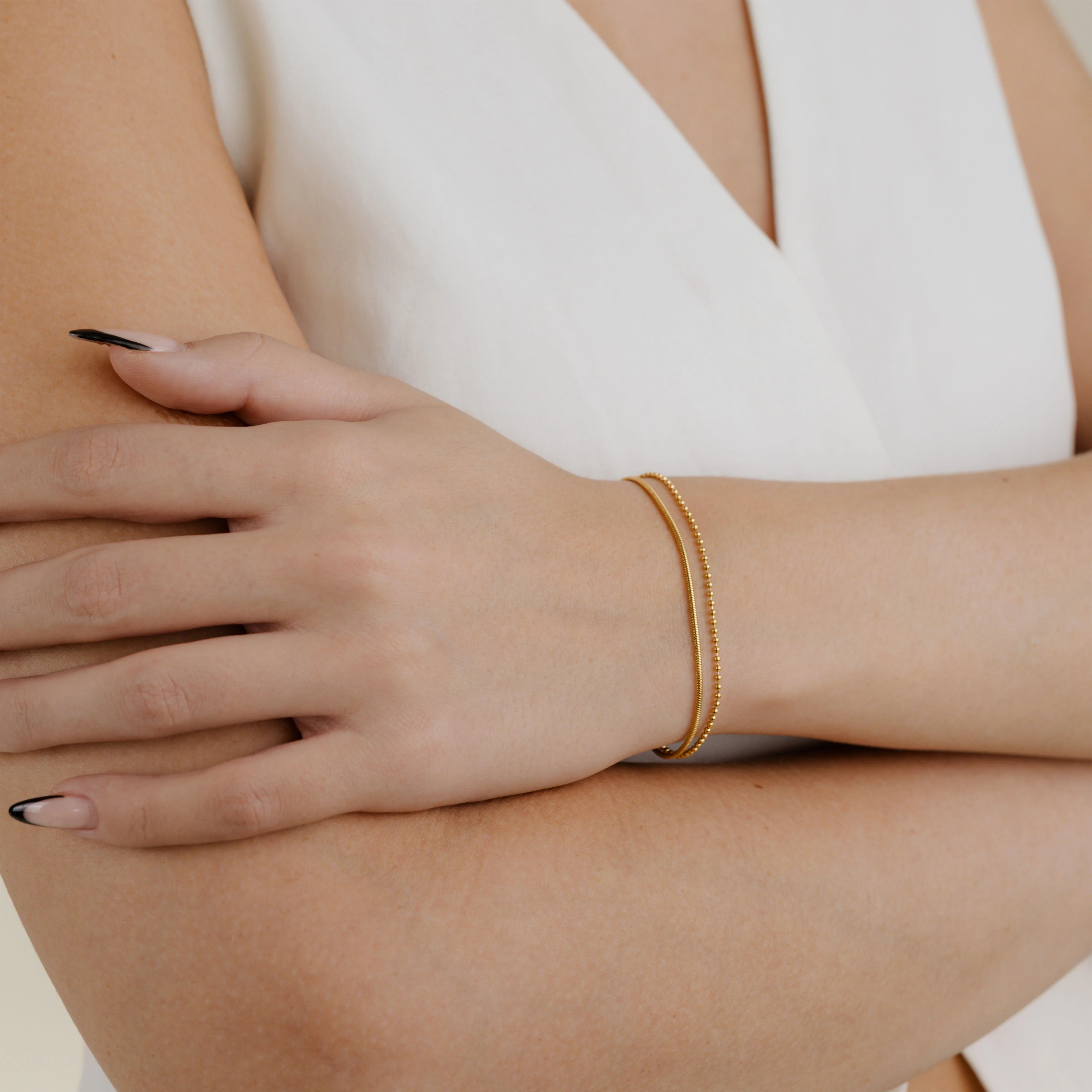 Duo Beads Bracelet Gold - Image 2