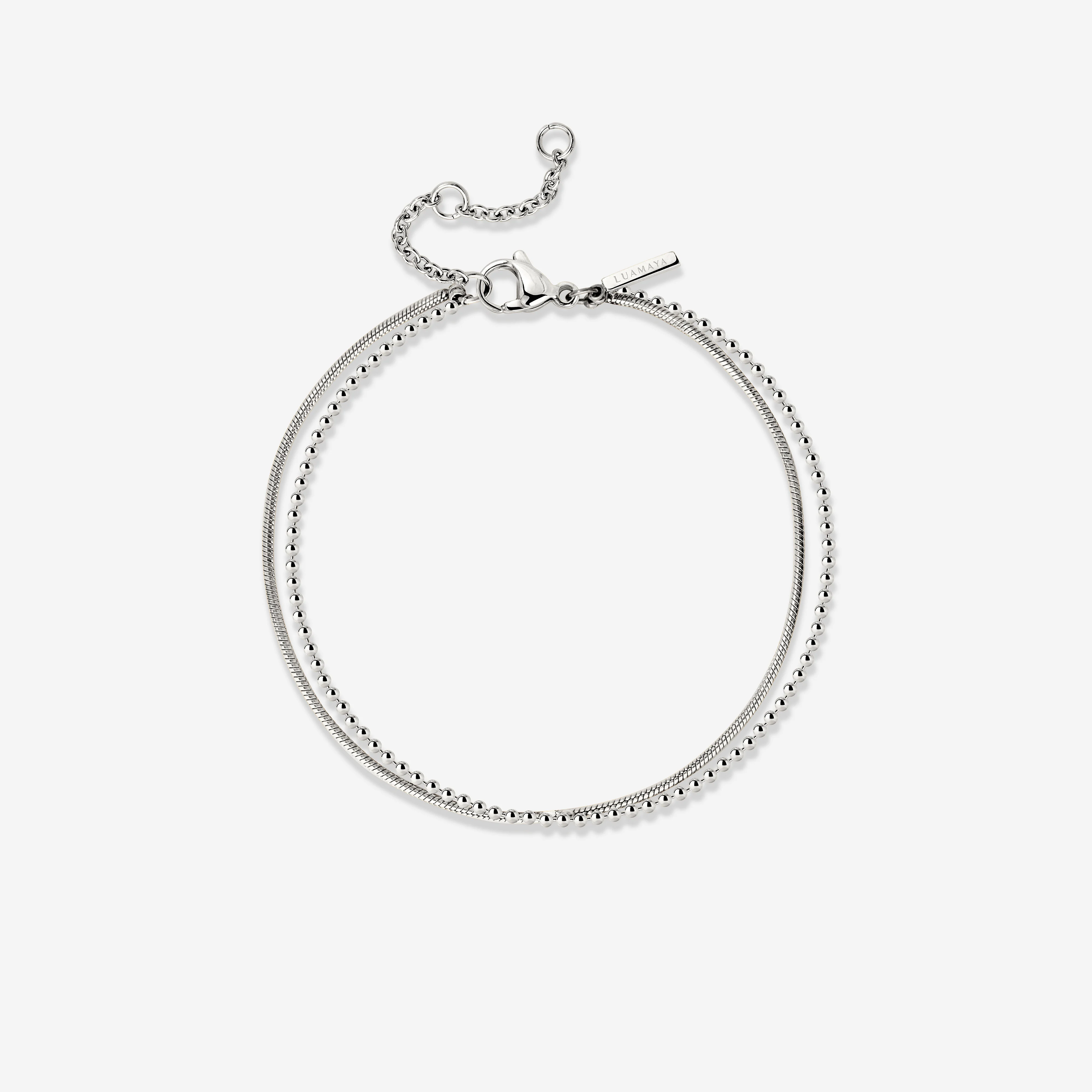Duo Beads Bracelet Silver