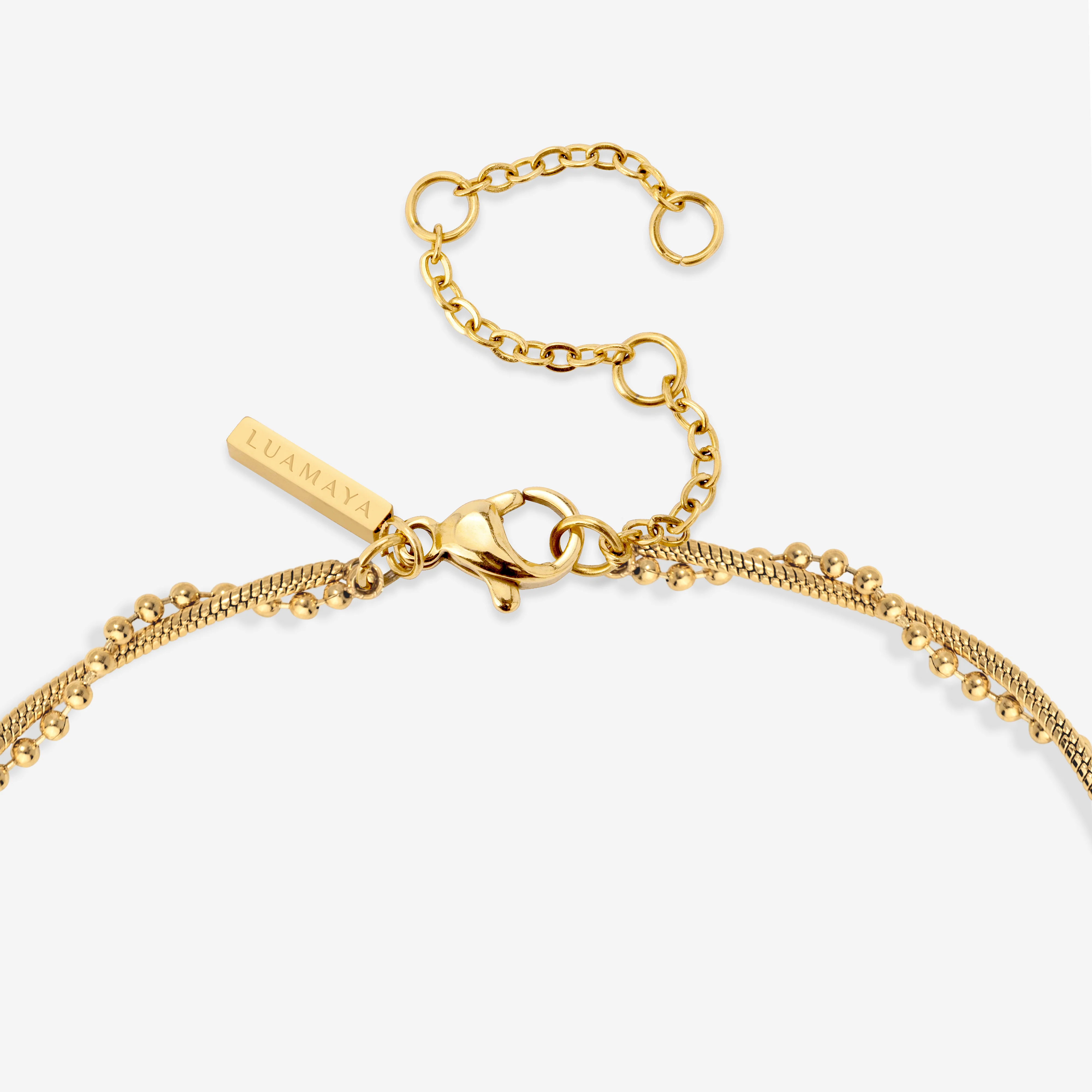 Duo Beads Necklace Gold - Image 4