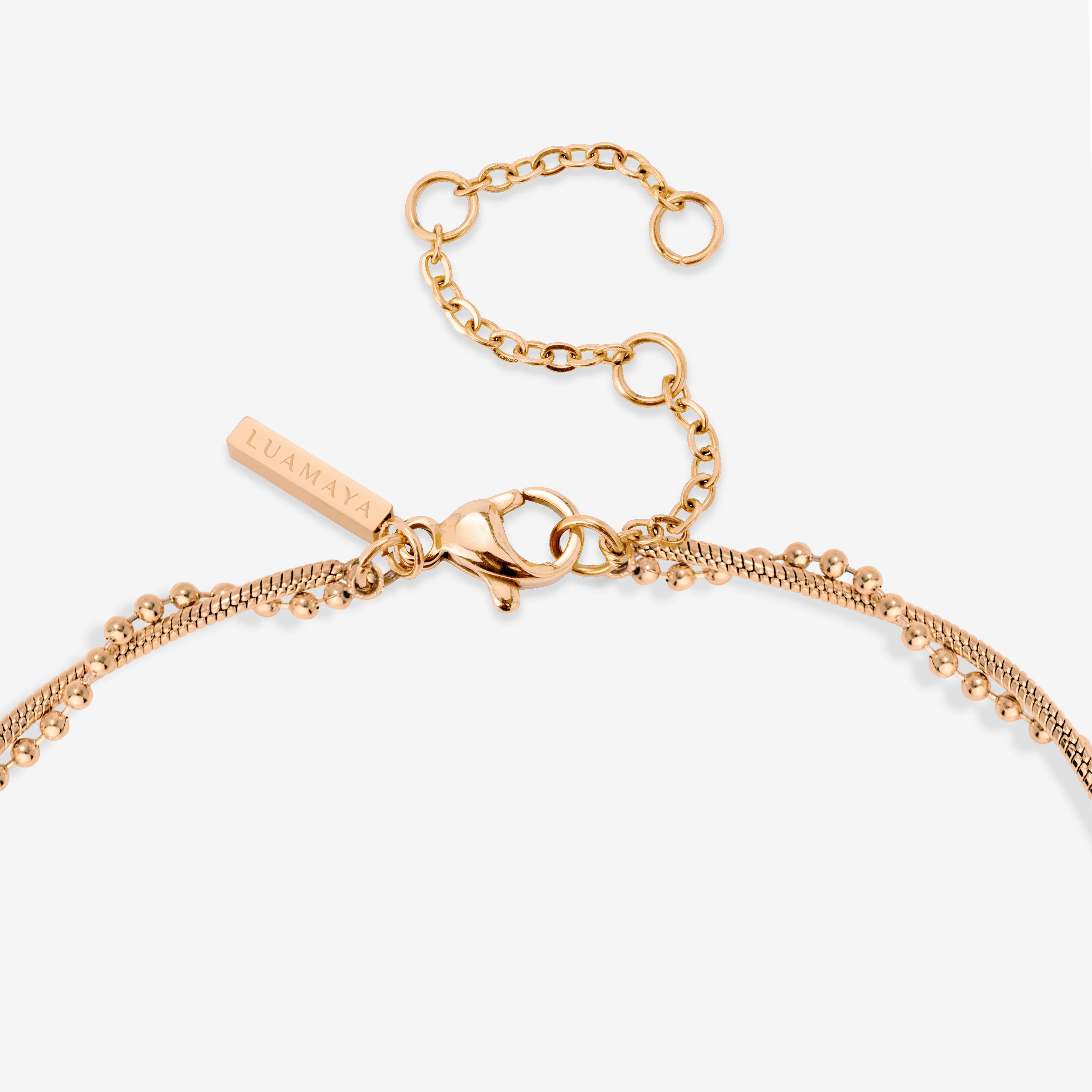 Duo Beads Necklace Rose Gold - Image 5