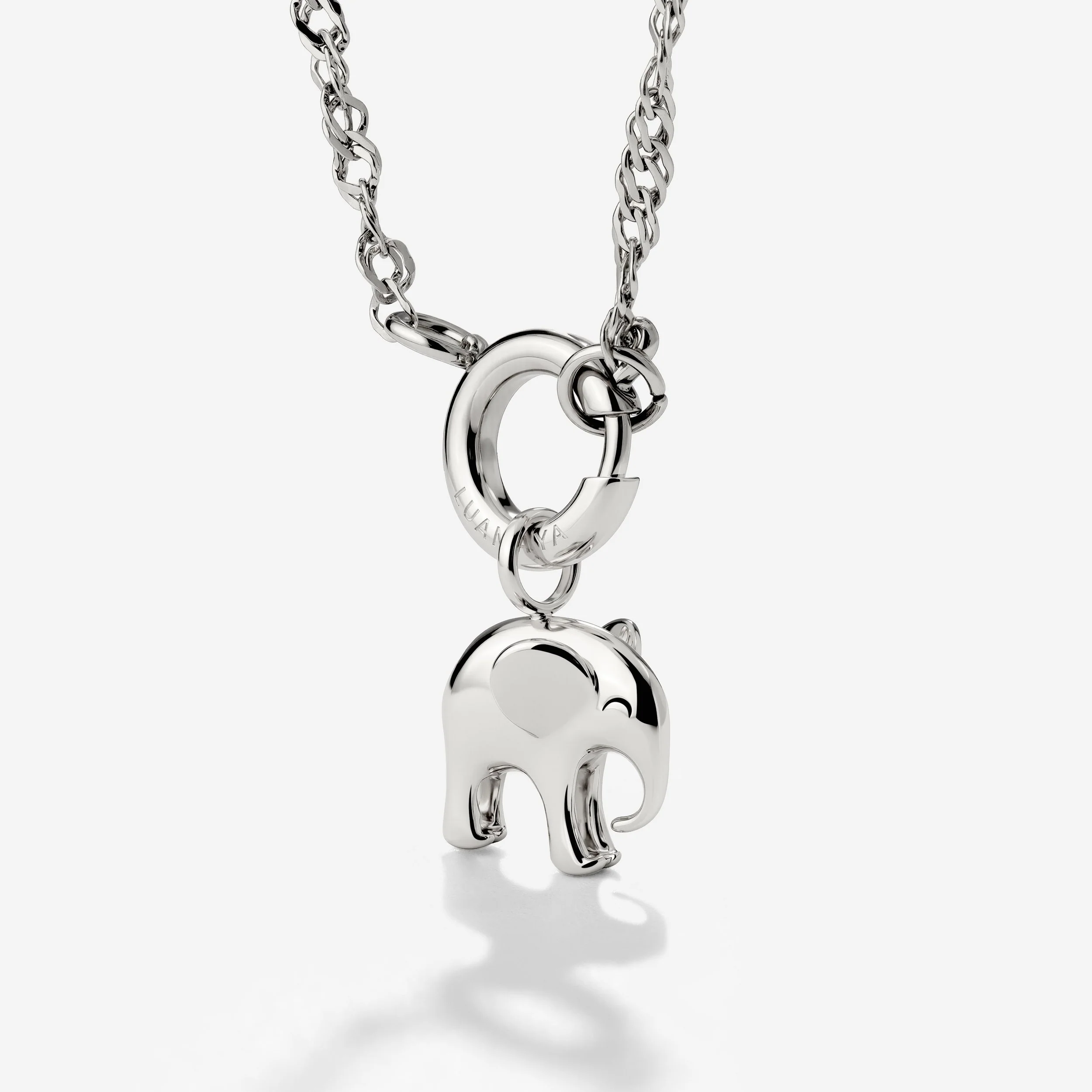 Elephant Singapore Chain Necklace Set Silver - Image 4