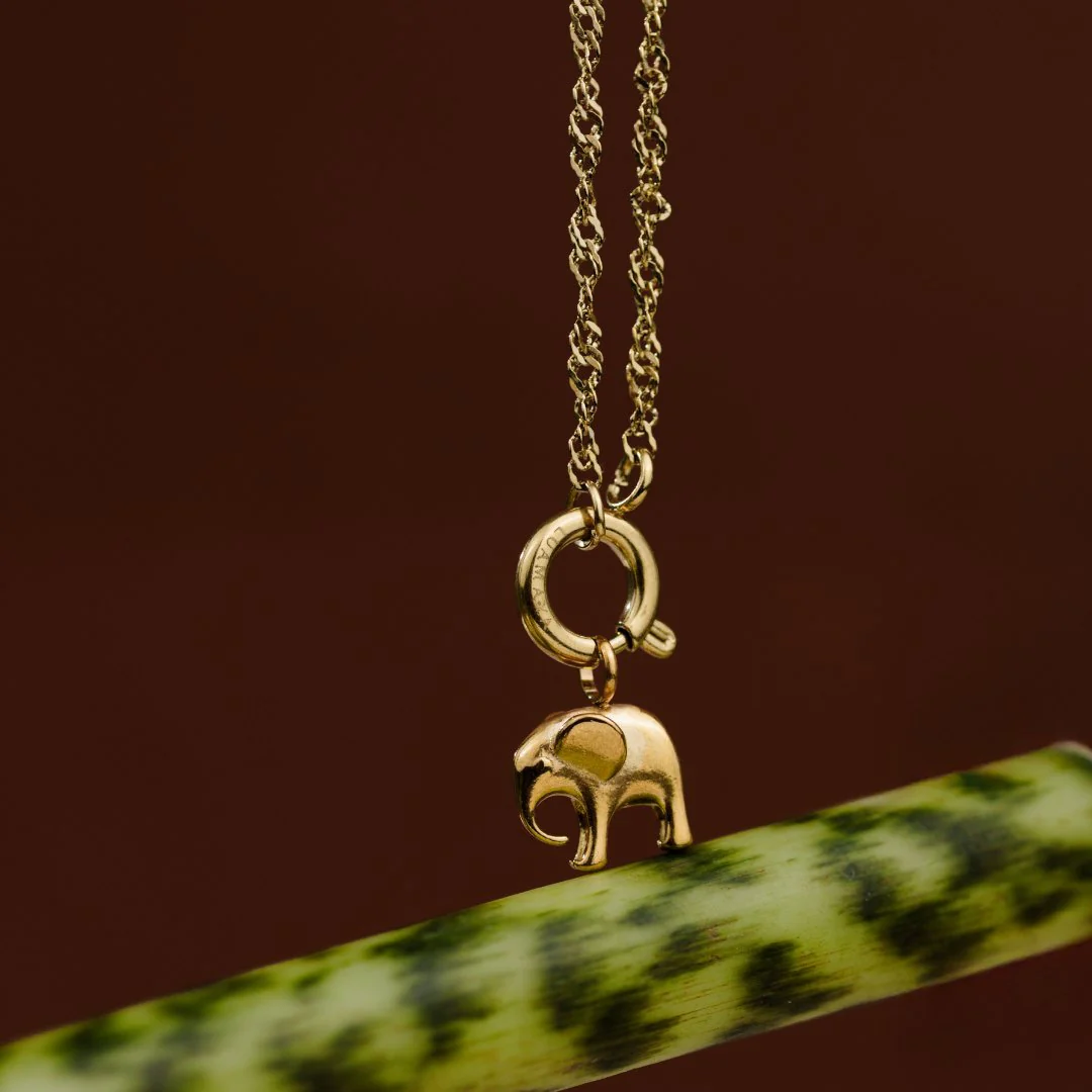 Elephant Singapore Chain Necklace Set Silver - Image 5