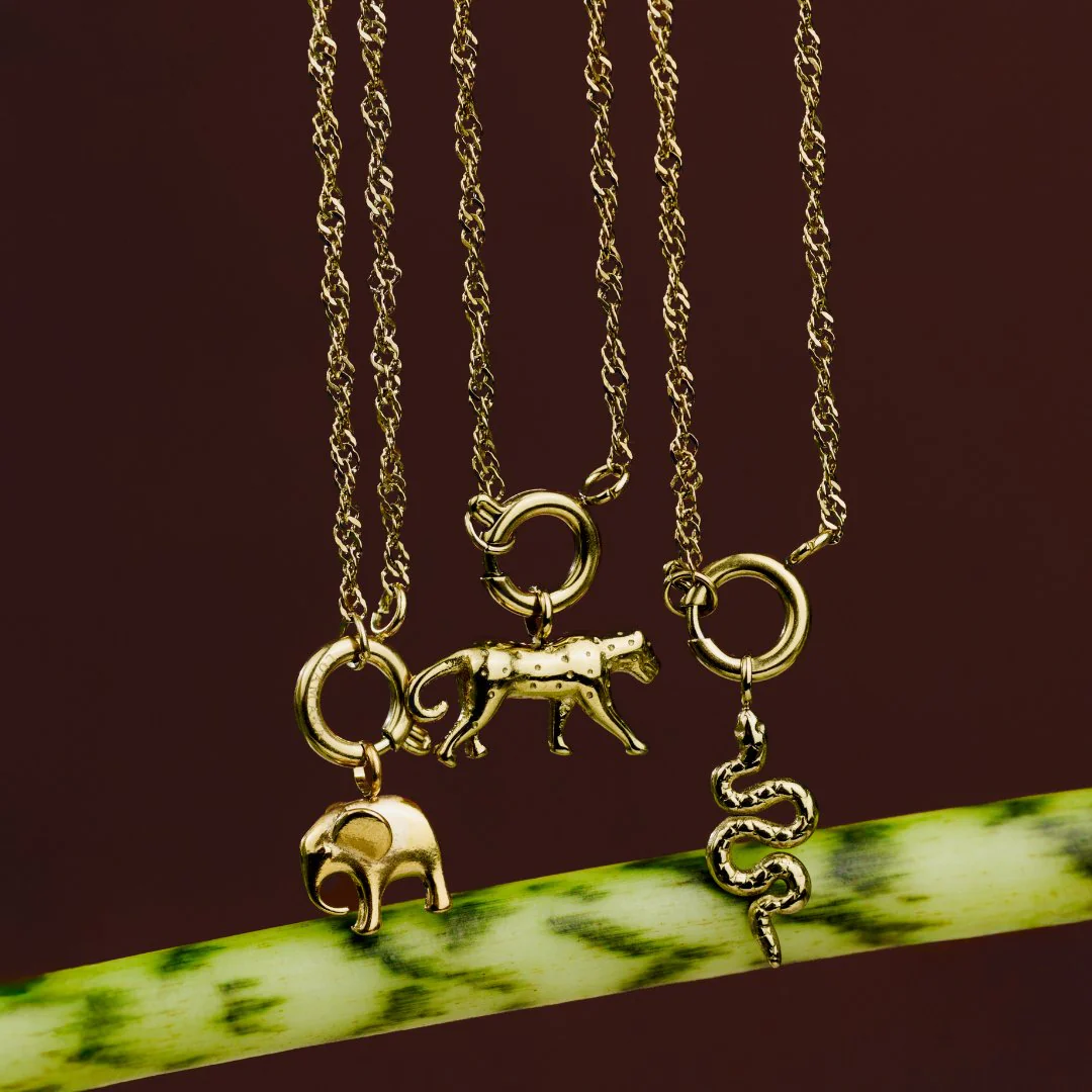 Elephant Singapore Chain Necklace Set Silver - Image 6