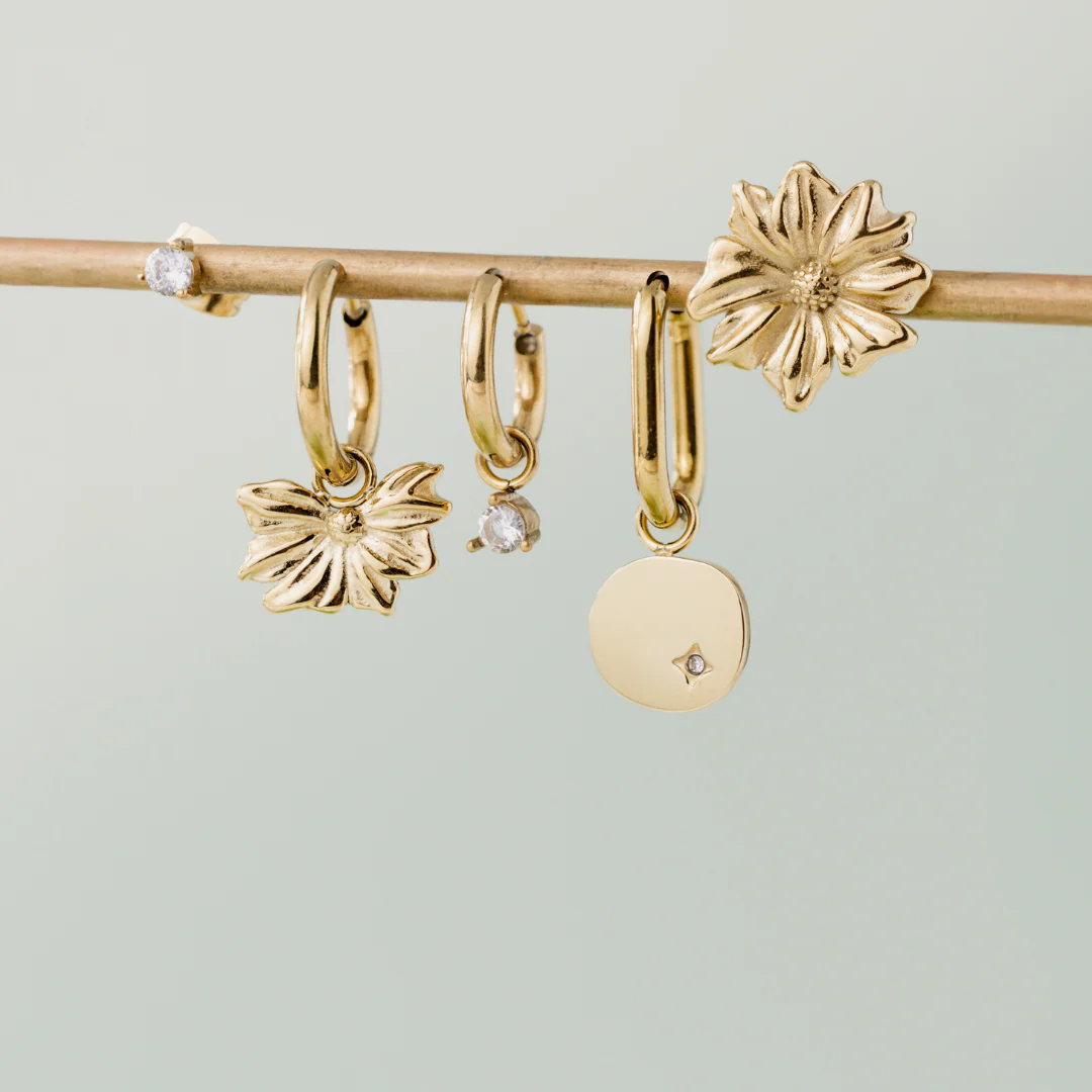 Eternal Bloom Hoop Set Small Rose Gold - Image 4
