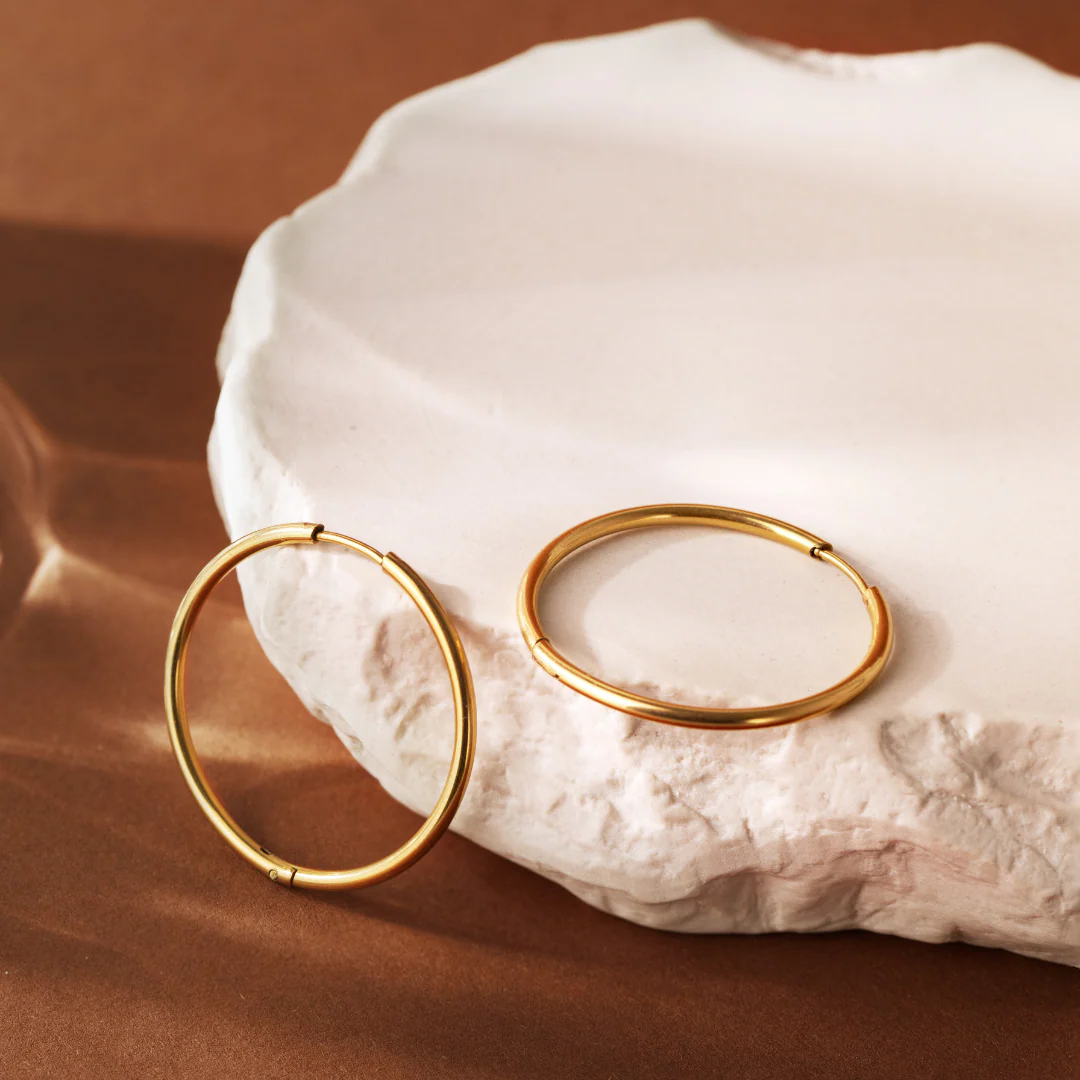 Extra Large Hoops Rose Gold - Image 4