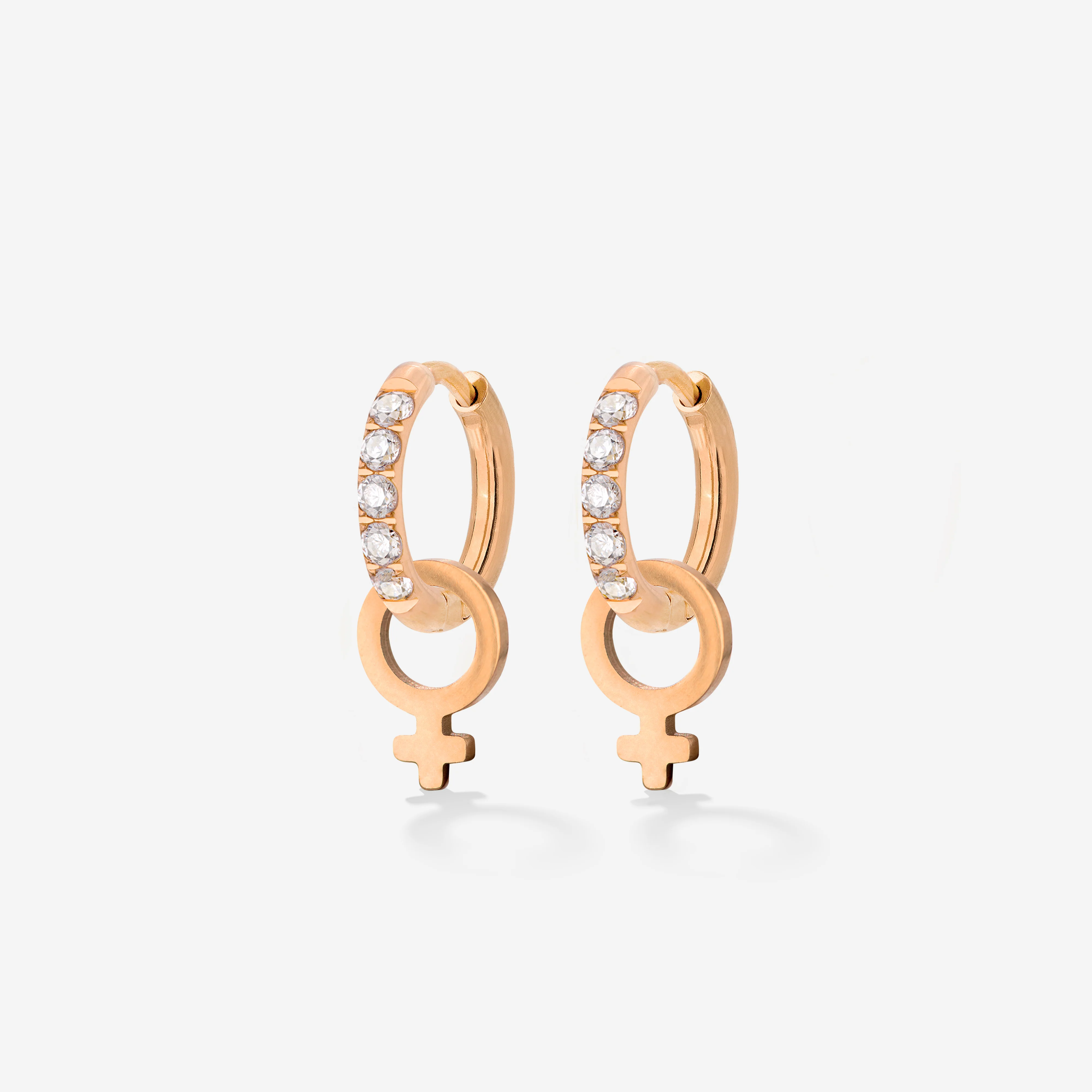 Female Icon Glimmer Hoop Set Baby Rose Gold