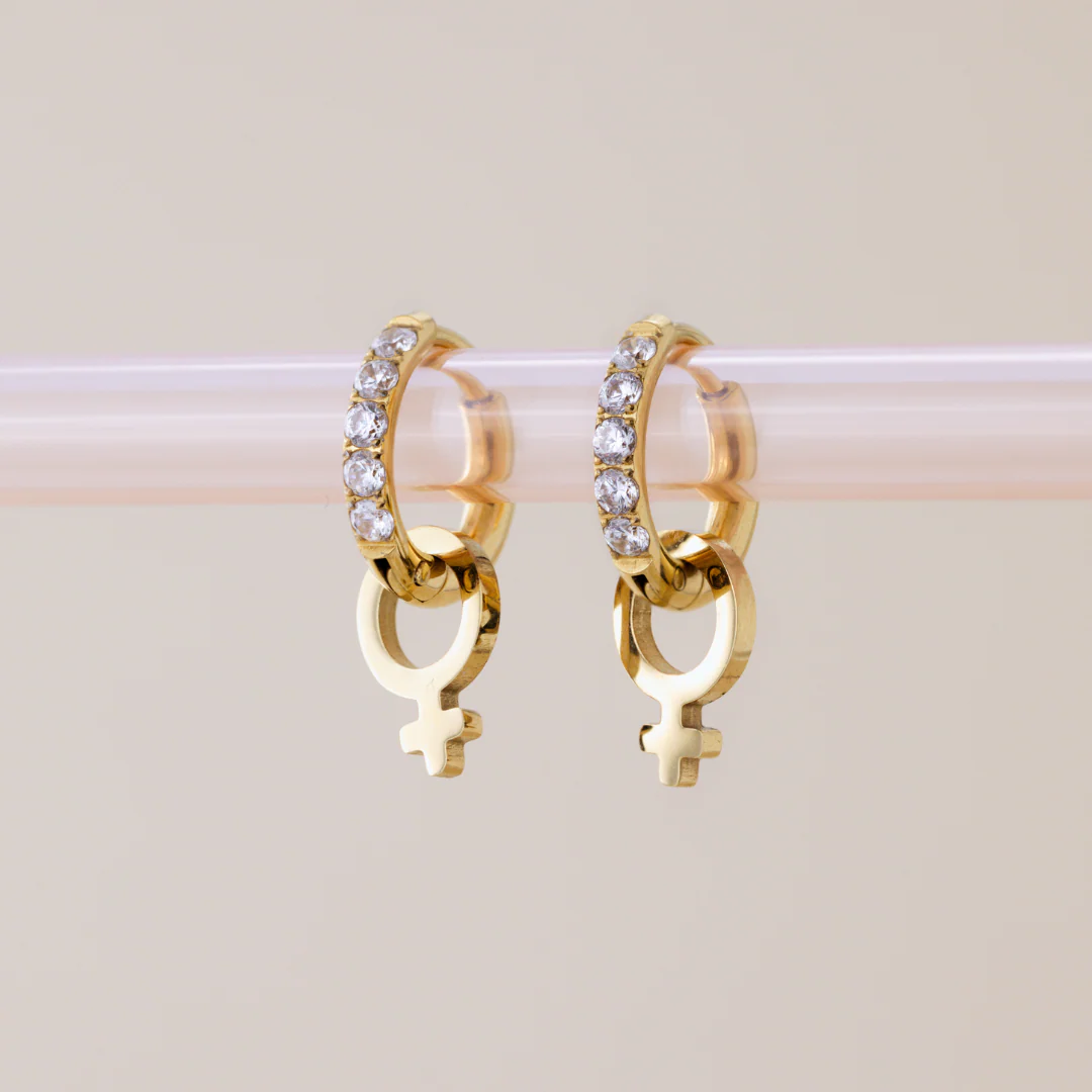 Female Icon Glimmer Hoop Set Baby Rose Gold - Image 3