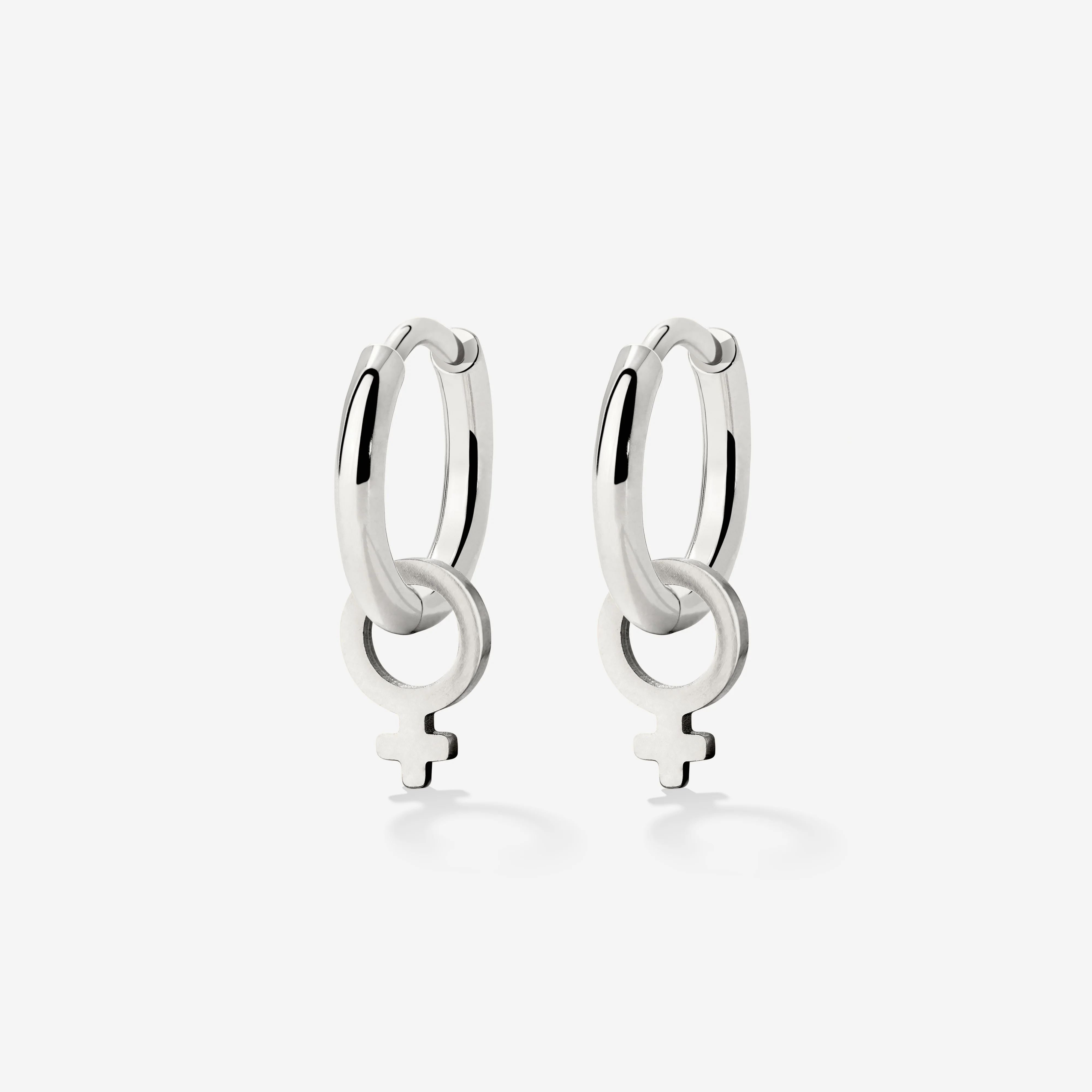 Female Icon Hoop Set Small Silver