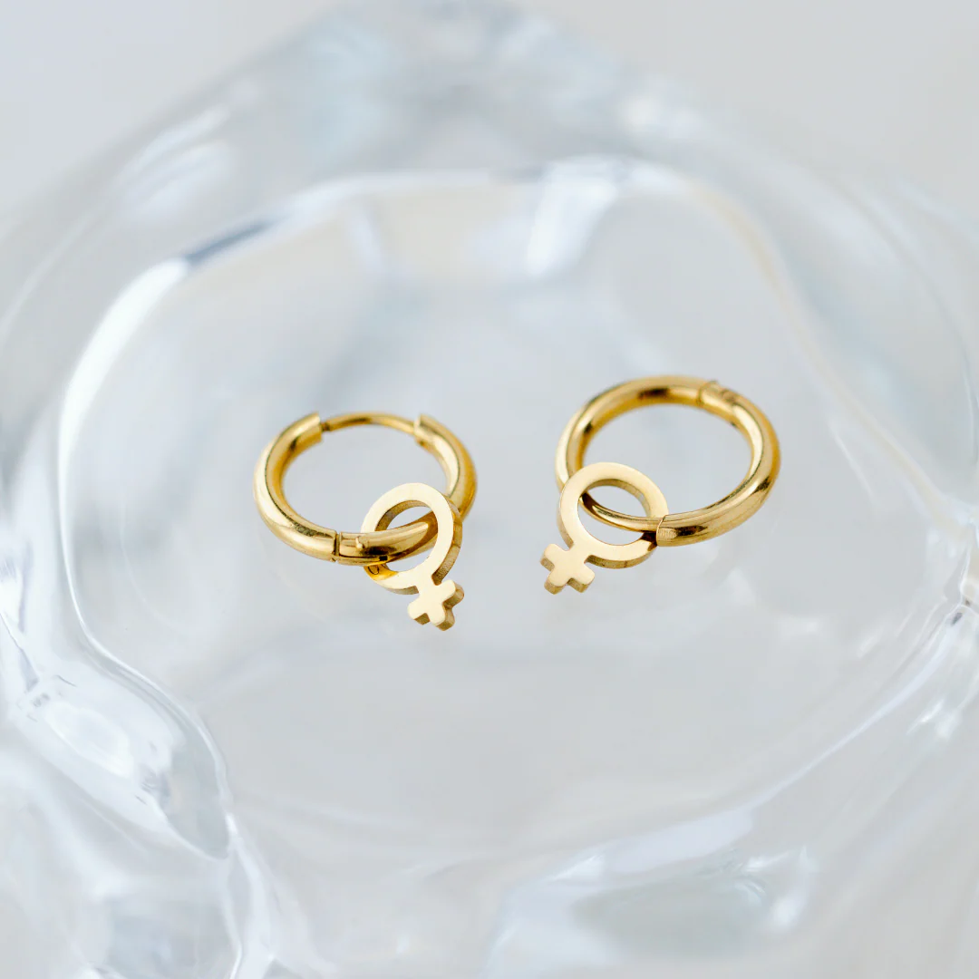 Female Icon Hoop Set Small Silver - Image 3