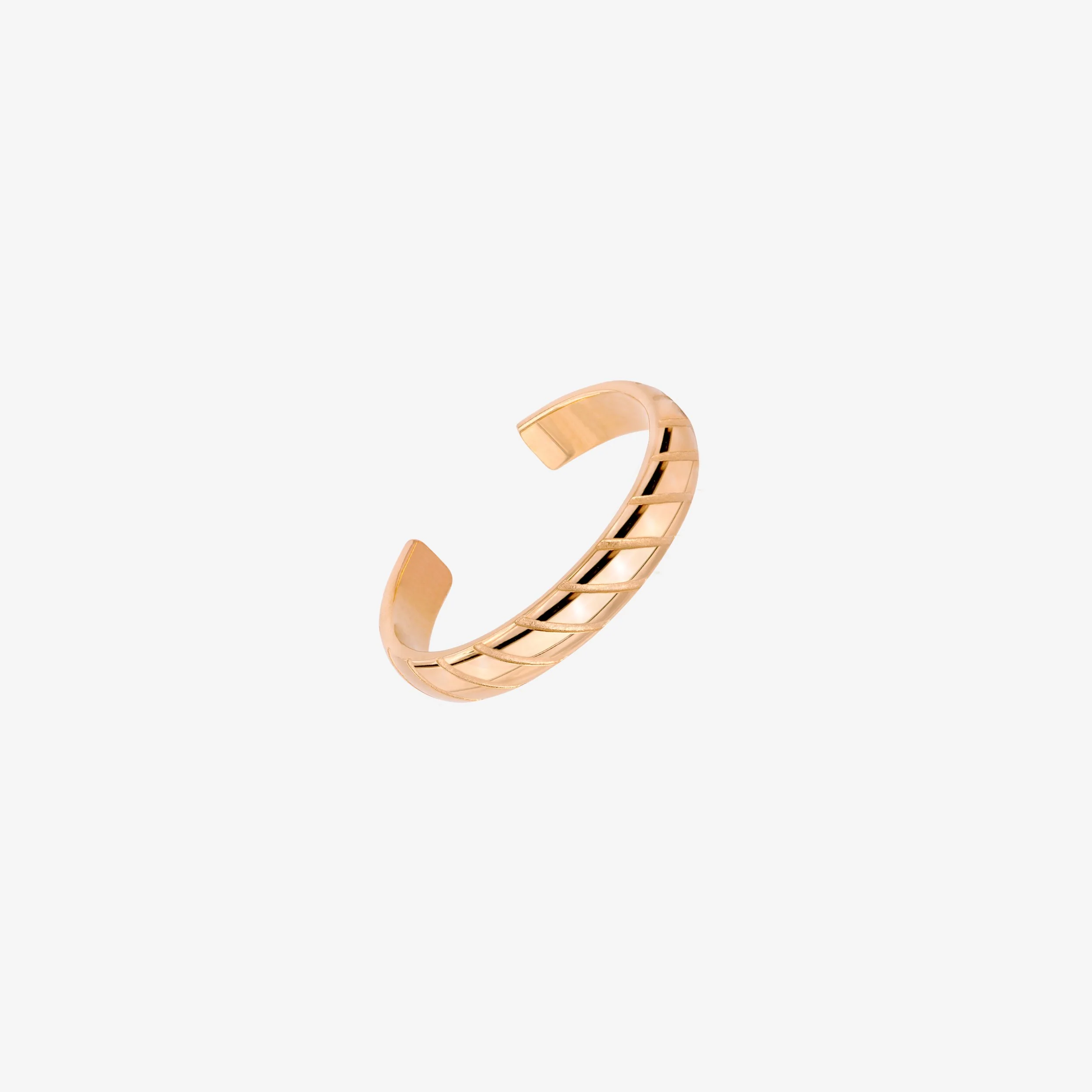 Flat Stripe Toe Ring Rose Gold