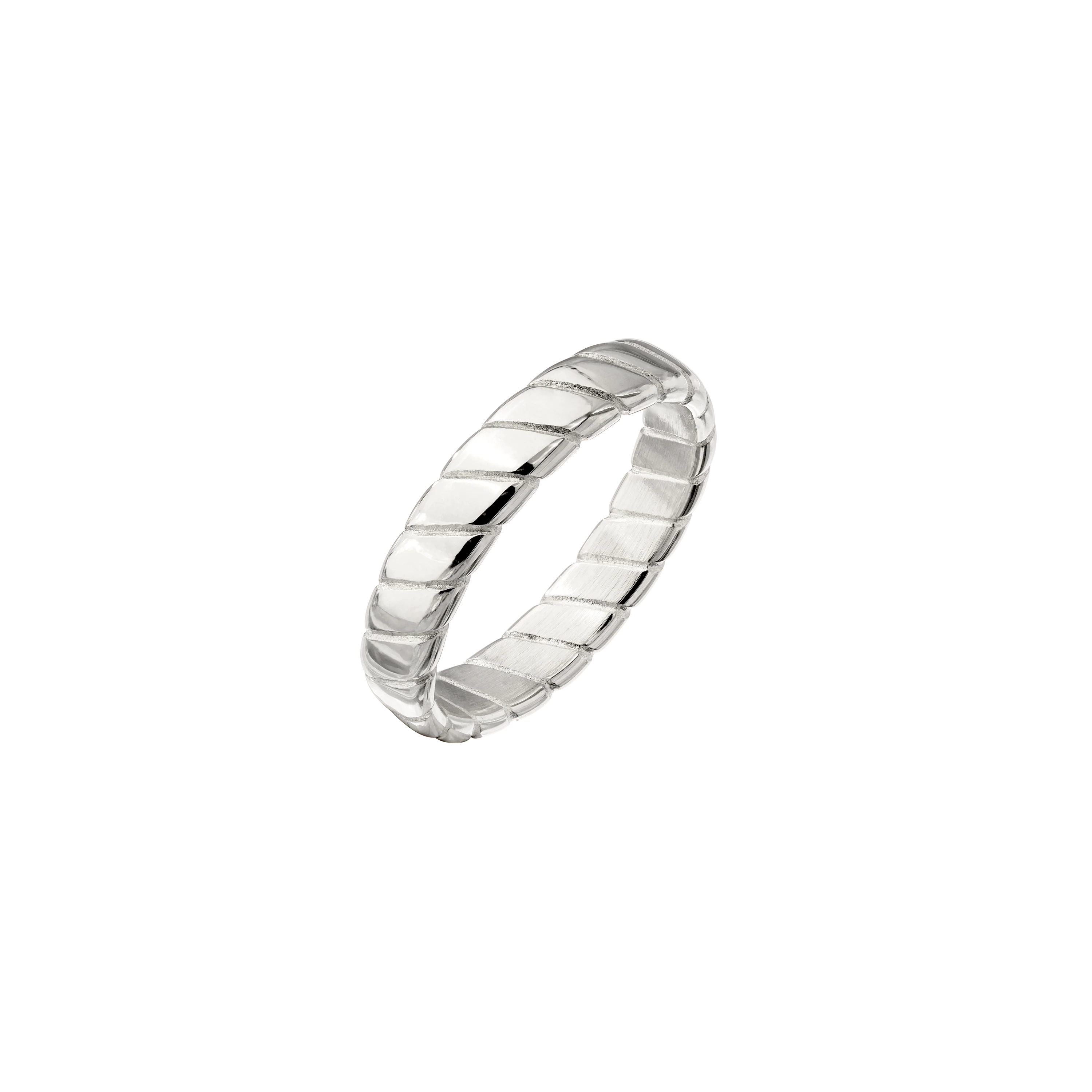 Flat Stripe Ring Silver